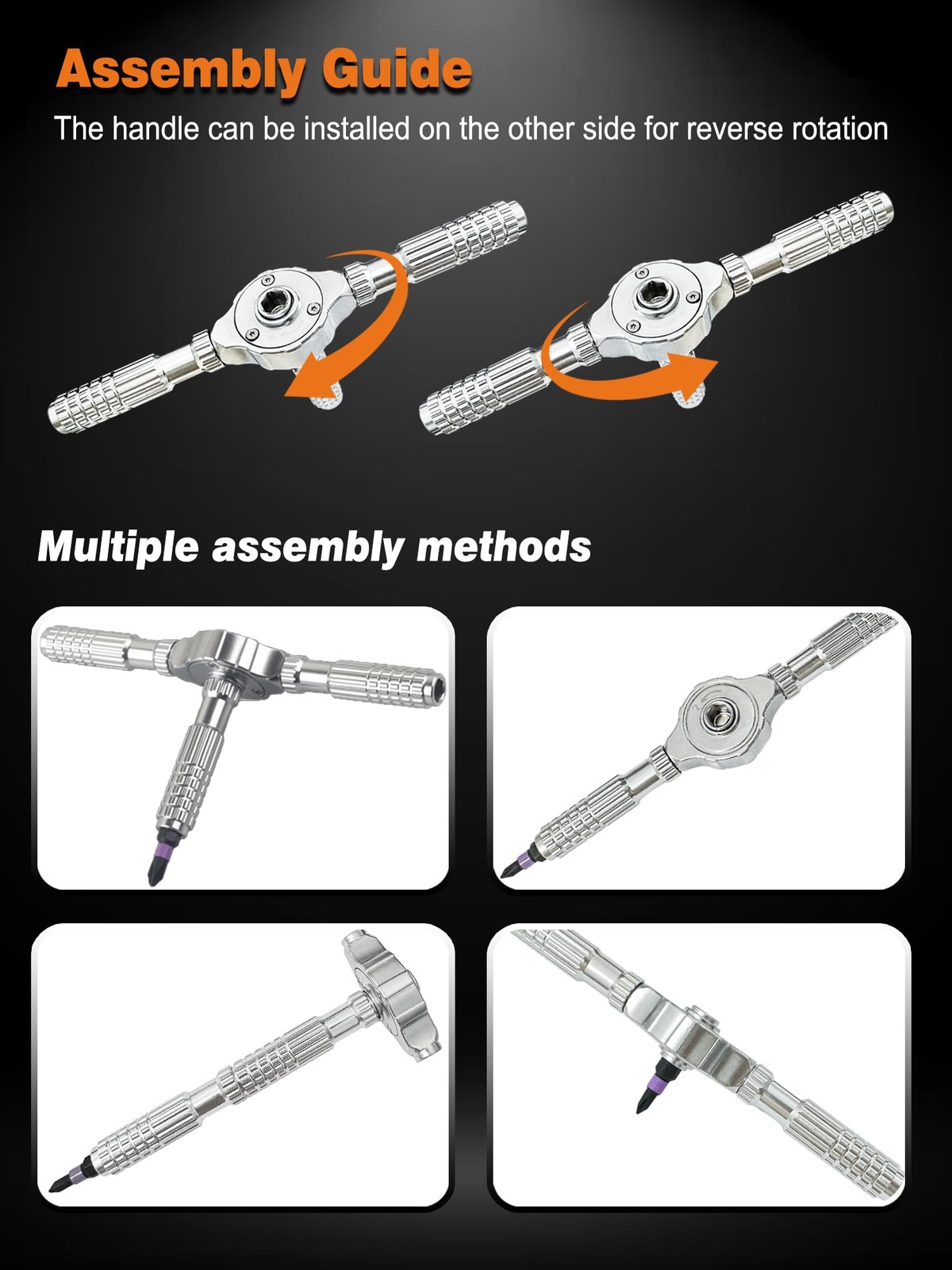 40 in 1 Magnetic Screwdriver Sets, DIY Multi Bits Ratchet Chrome