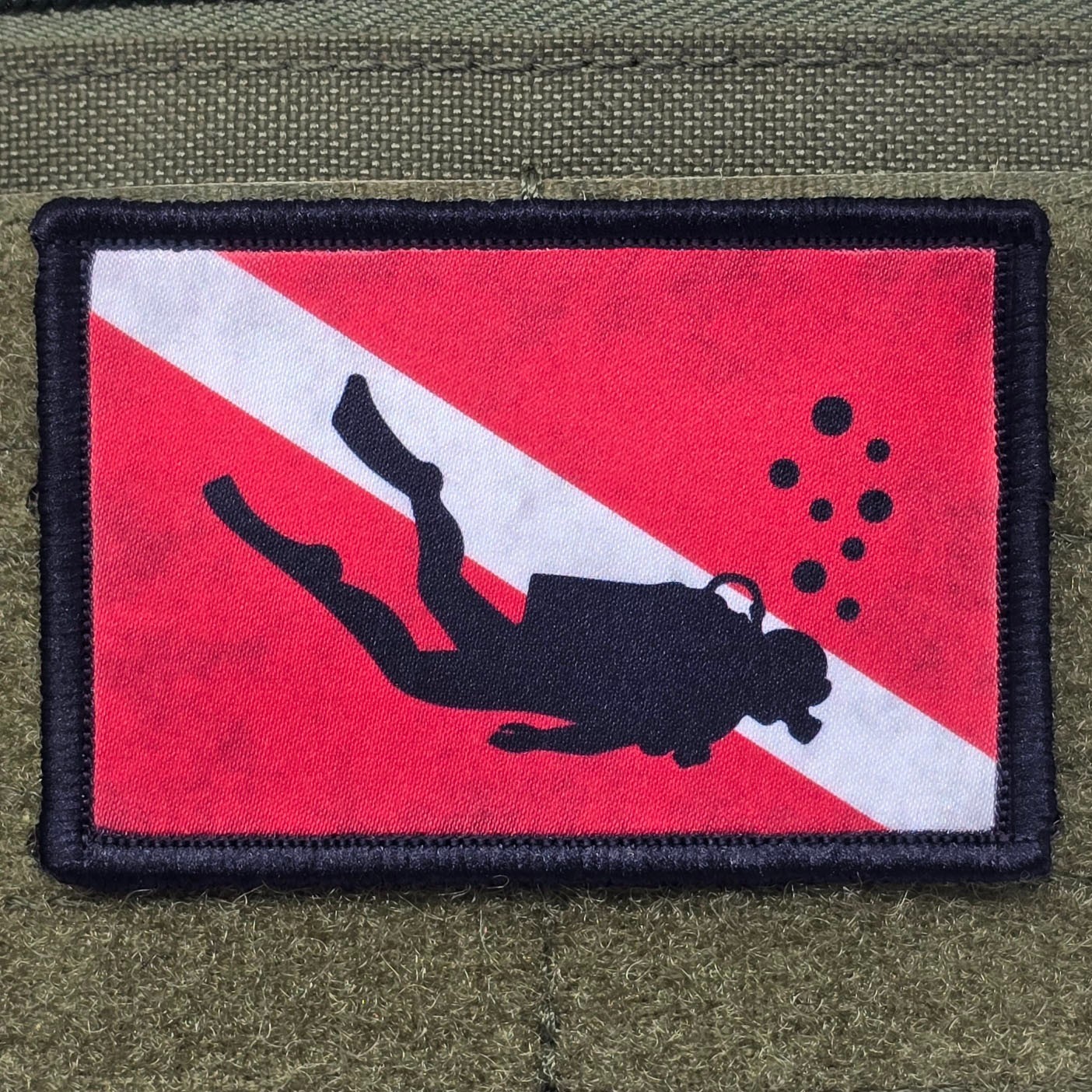 Scuba Diver Patch Moral Tactical Meme Military Army USA Flag Hook & Loop 3x2