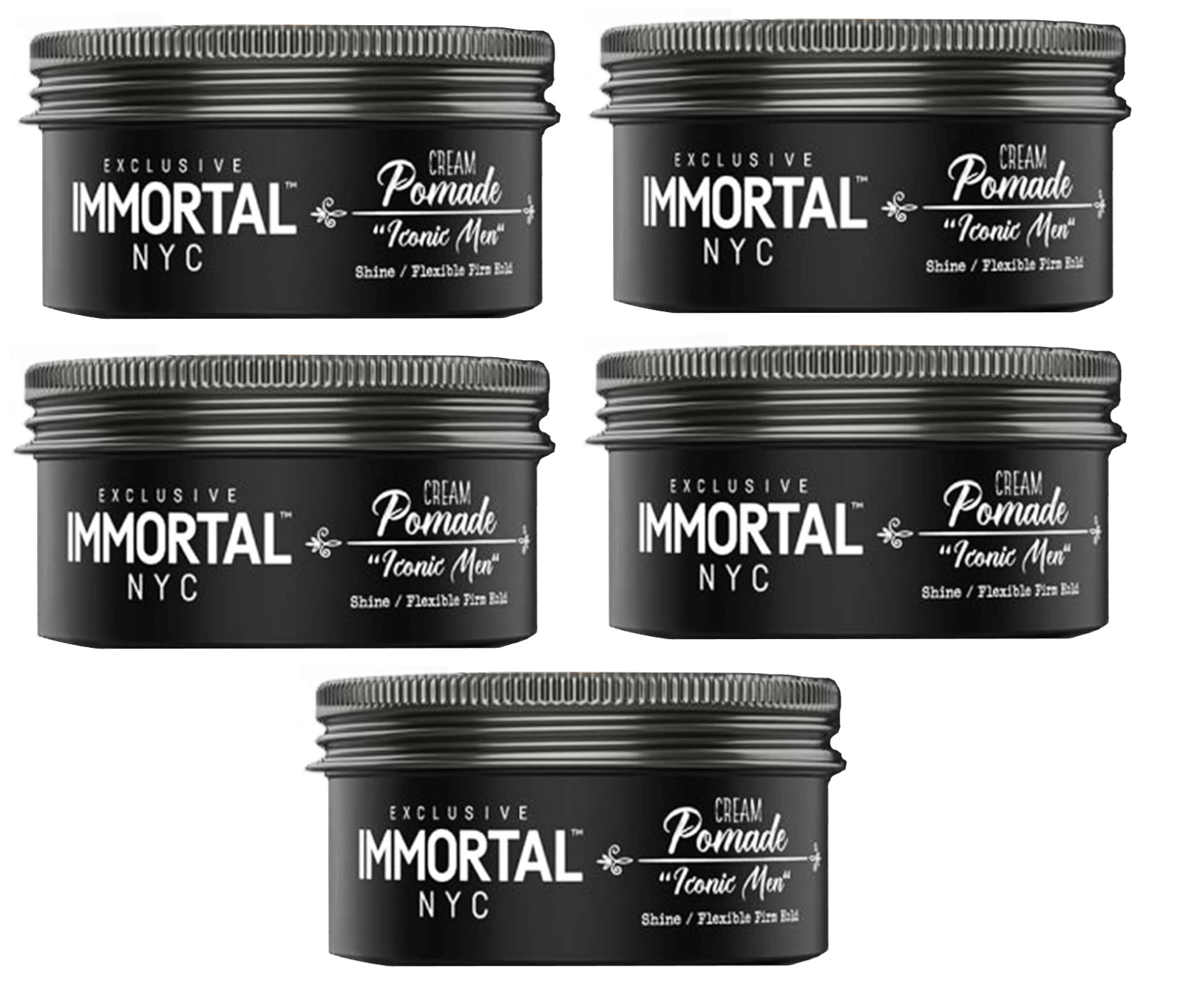 Immortal NYC Cream Pomade Shine/Firm Hold 150ml ( 5 Pack  ) |  Iconic Men