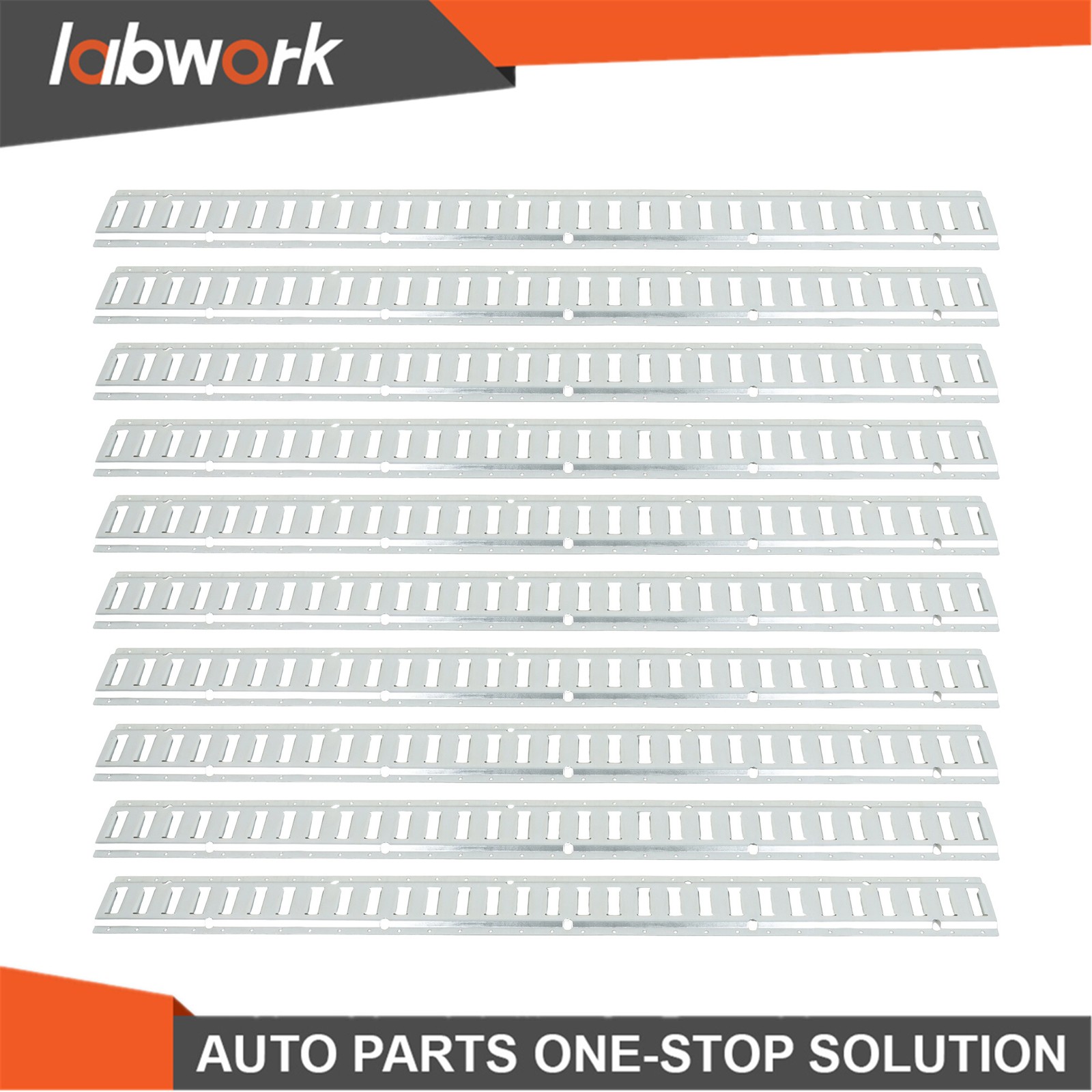 10 Pack 5' Long E-Track Rail, Galvanized Silver For Garage & Trailer Steel