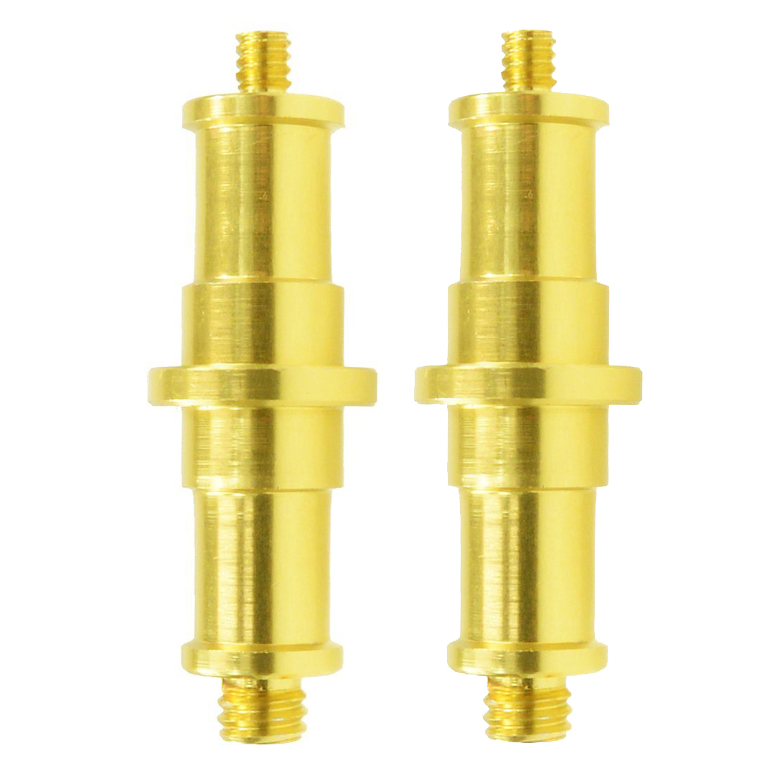 2 PCS 1/4" M to 3/8" M Threaded Screw Adapter Spigot Flash Light Stand Connector