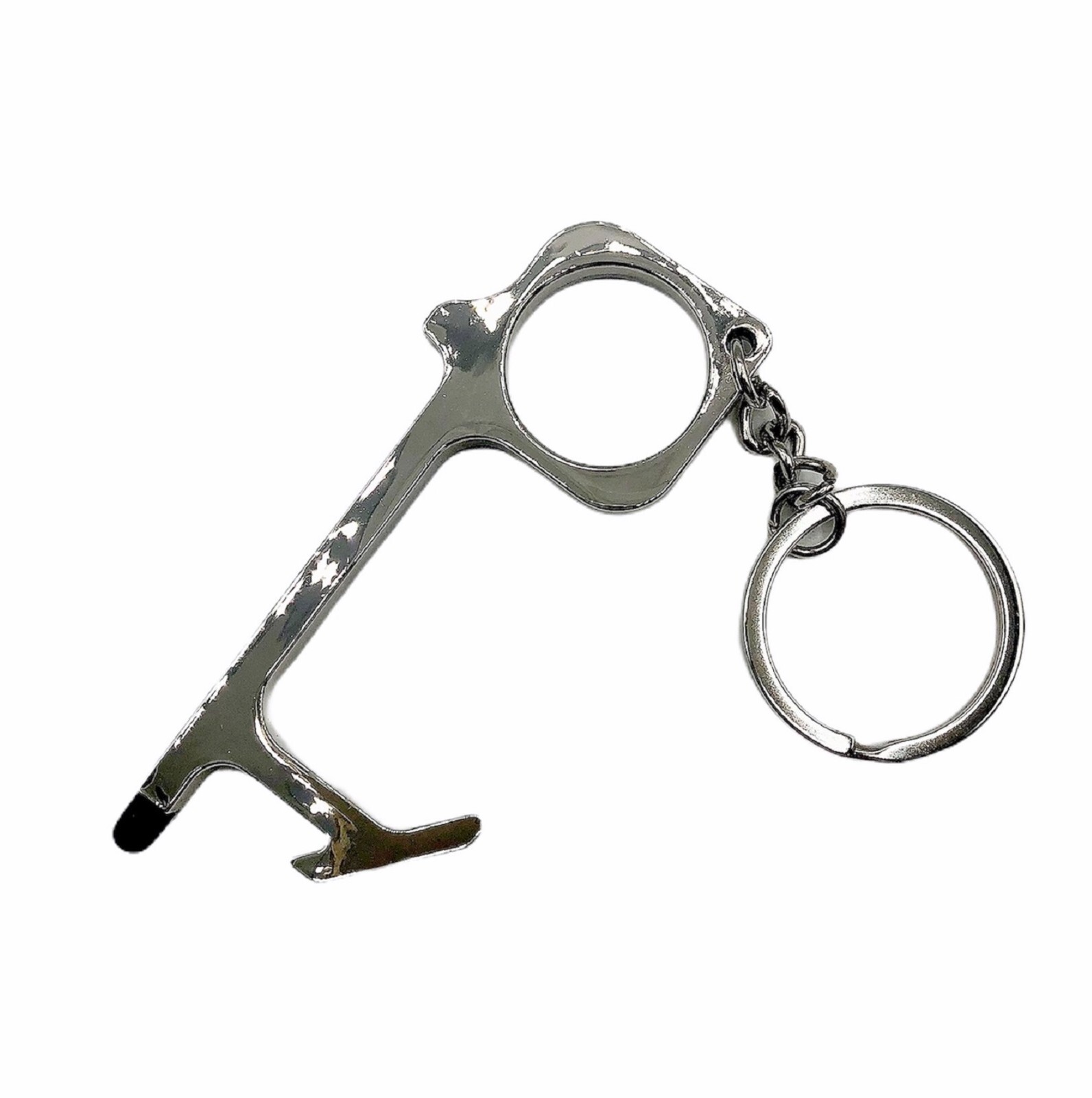 3PK - Contactless Door Opener/Button Pusher No touch tool keychain| Silver