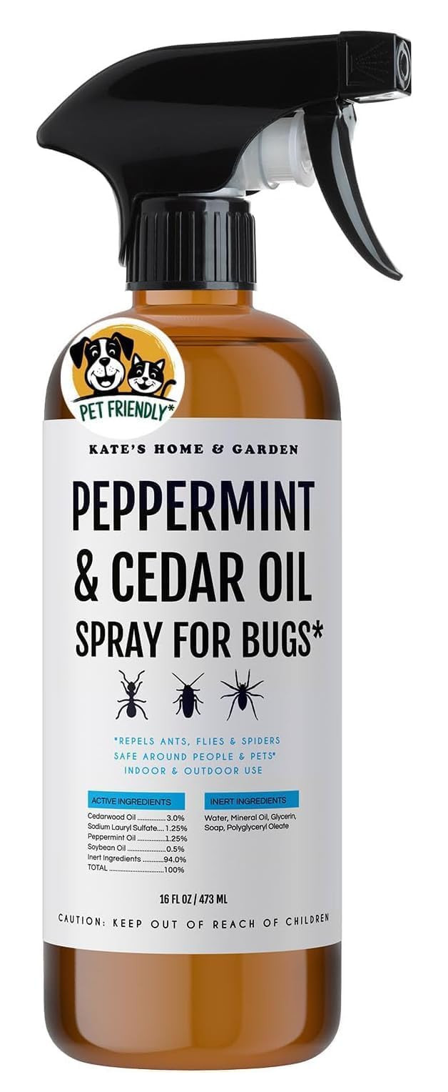 Kate'S Home & Garden Peppermint Oil Spray for Bugs, Insects, Spiders. Indoor Rep