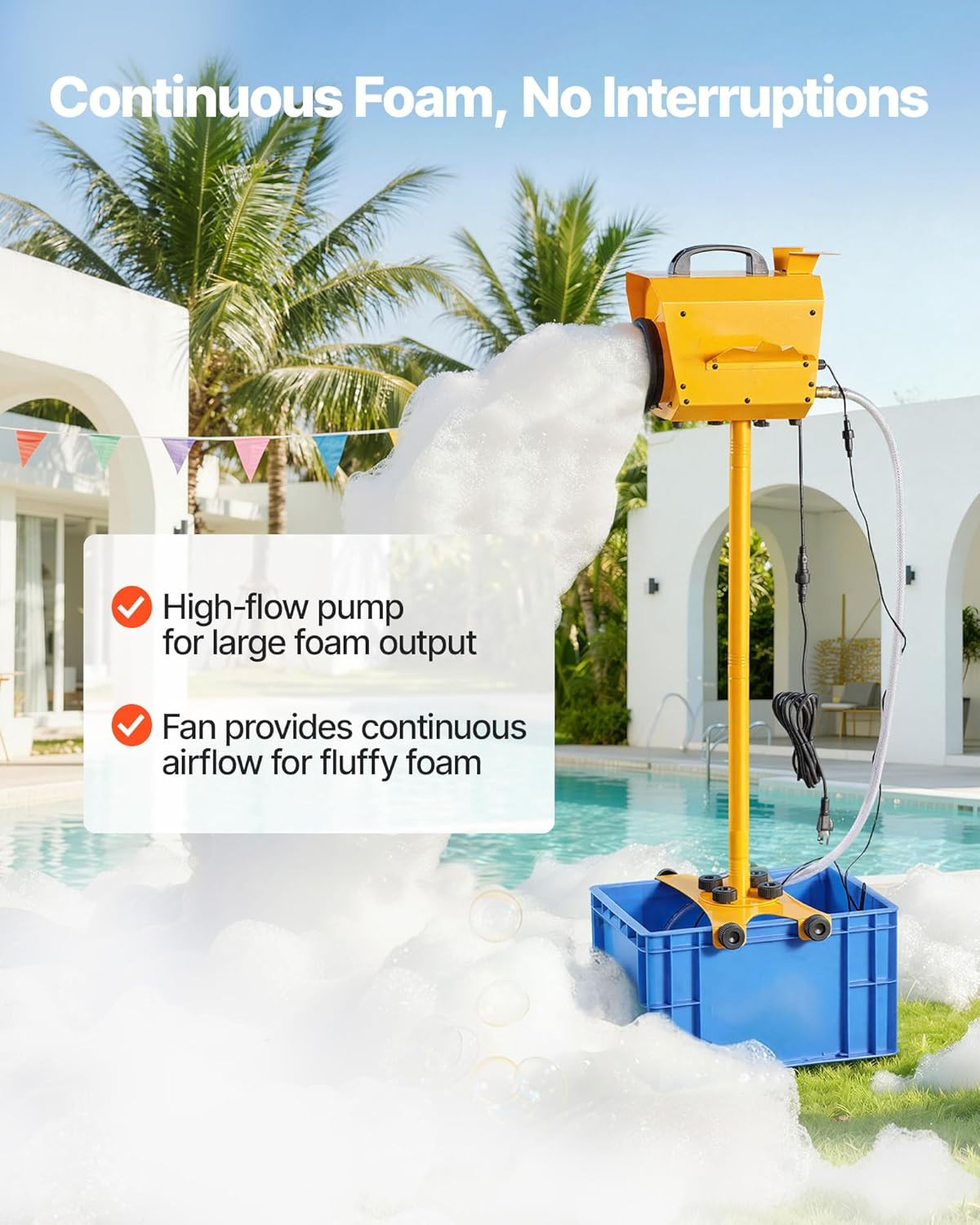 VEVOR Foam Machine, Adjustable Angle Control Foam Cannon Party Machine, Bubble C