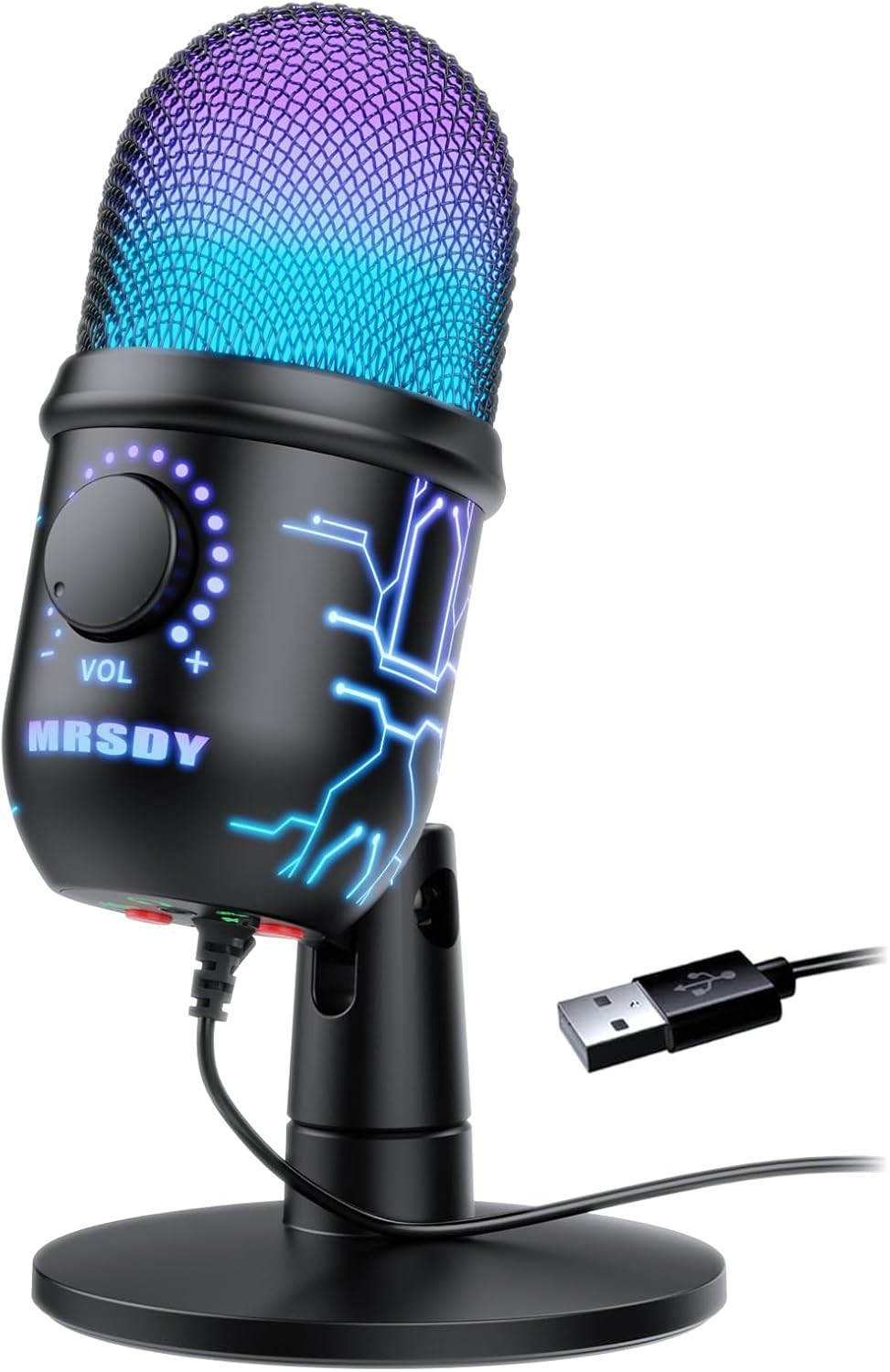 Gaming Microphone, USB Computer Microphone for PC, Mac, PS4/5, Condenser