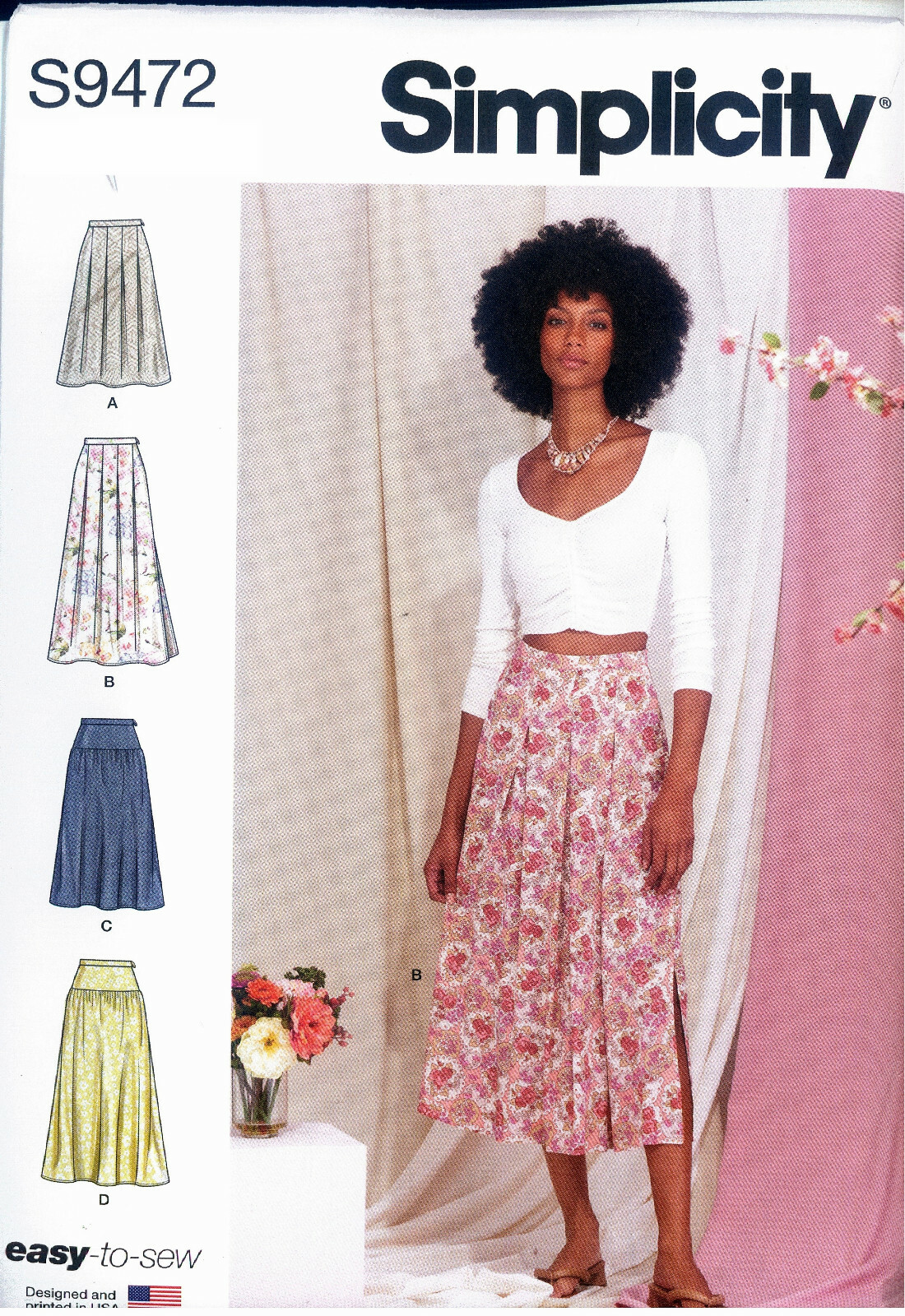 Simplicity 9472 Pleated or Gathered Skirt Sewing Pattern Misses Size H5 U5 New