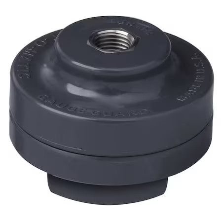 Plast-O-Matic Ggts1-Pv Gauge Gd, Pvc, Ptfe Dia, 1/4 In Gauge Port