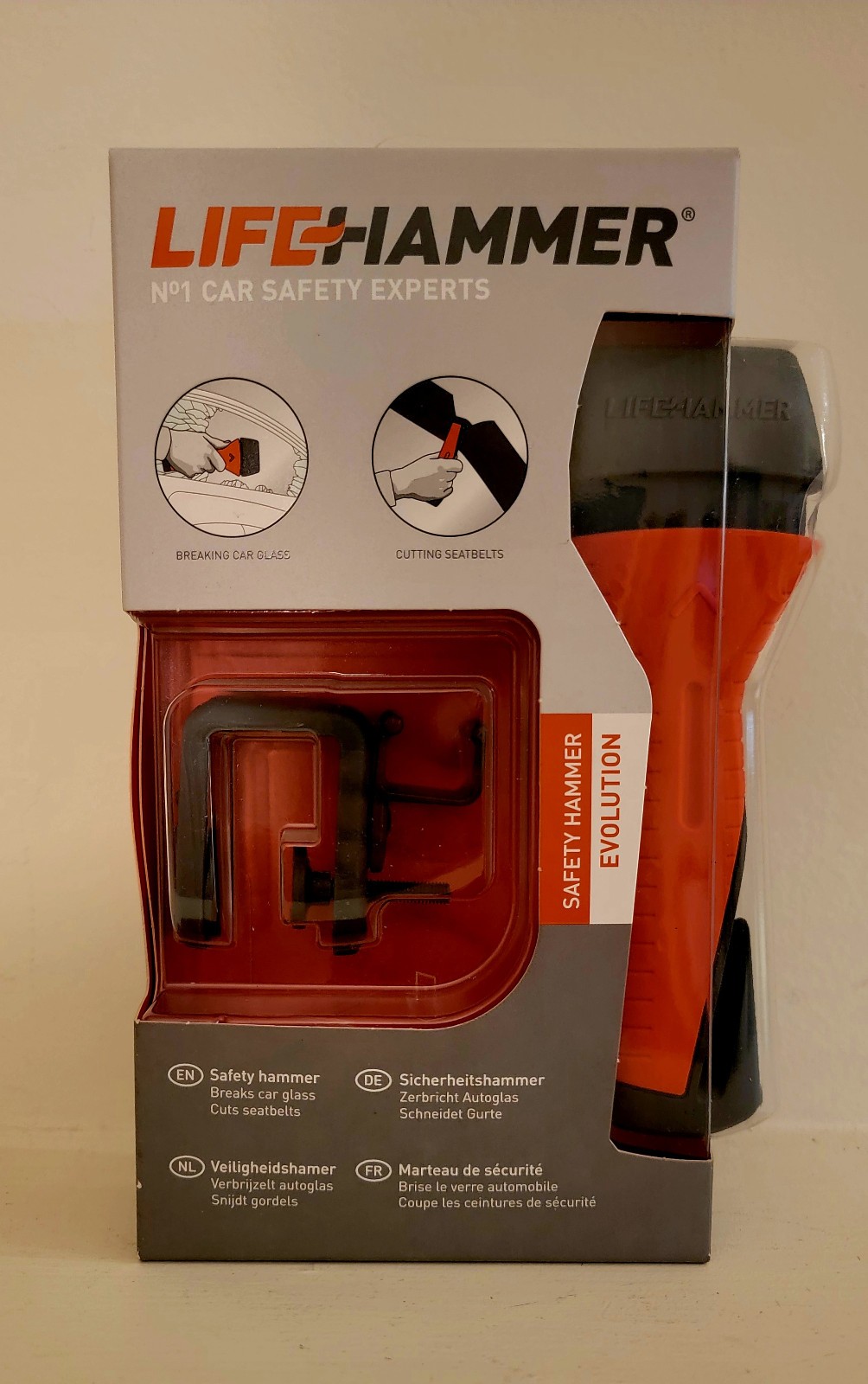 Life Hammer with Quick Click System, Shatters Car Glass, & cuts seatbelts