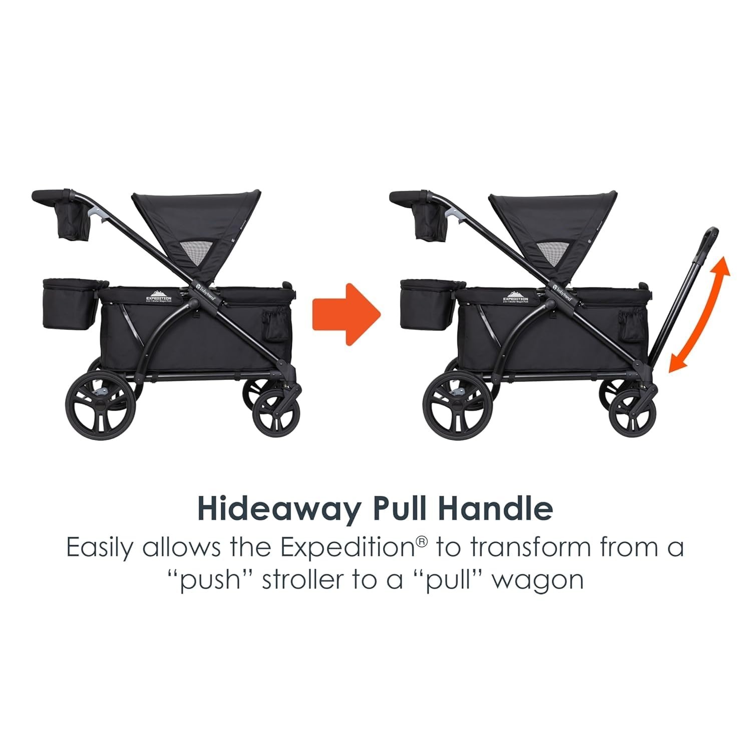 Expedition 2 in 1 Stroller Wagon Plus Ultra Black with Extra Large Cargo Space