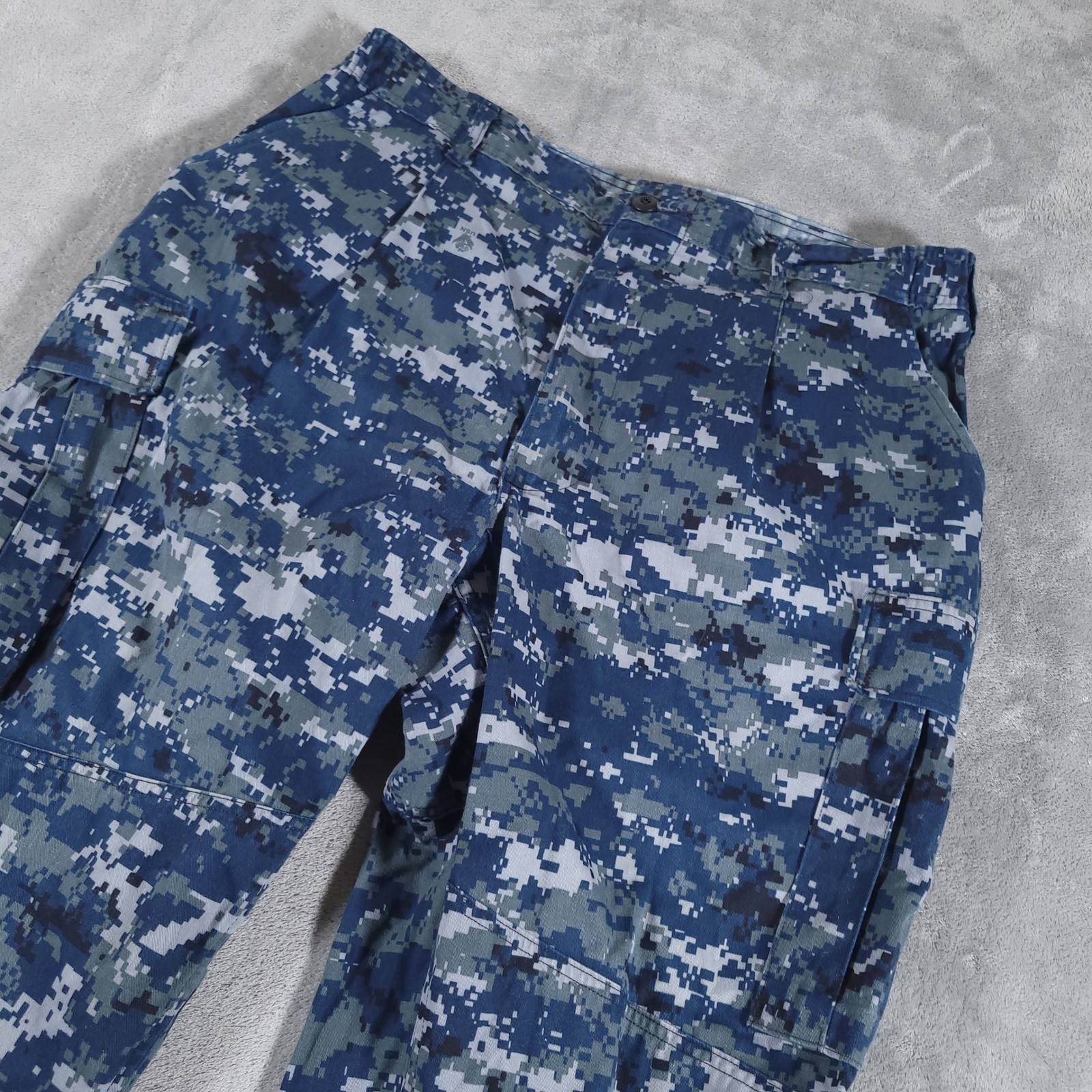 US Navy Working Trouser Mens Large Long Digital Camo NWU Cargo Pants Military