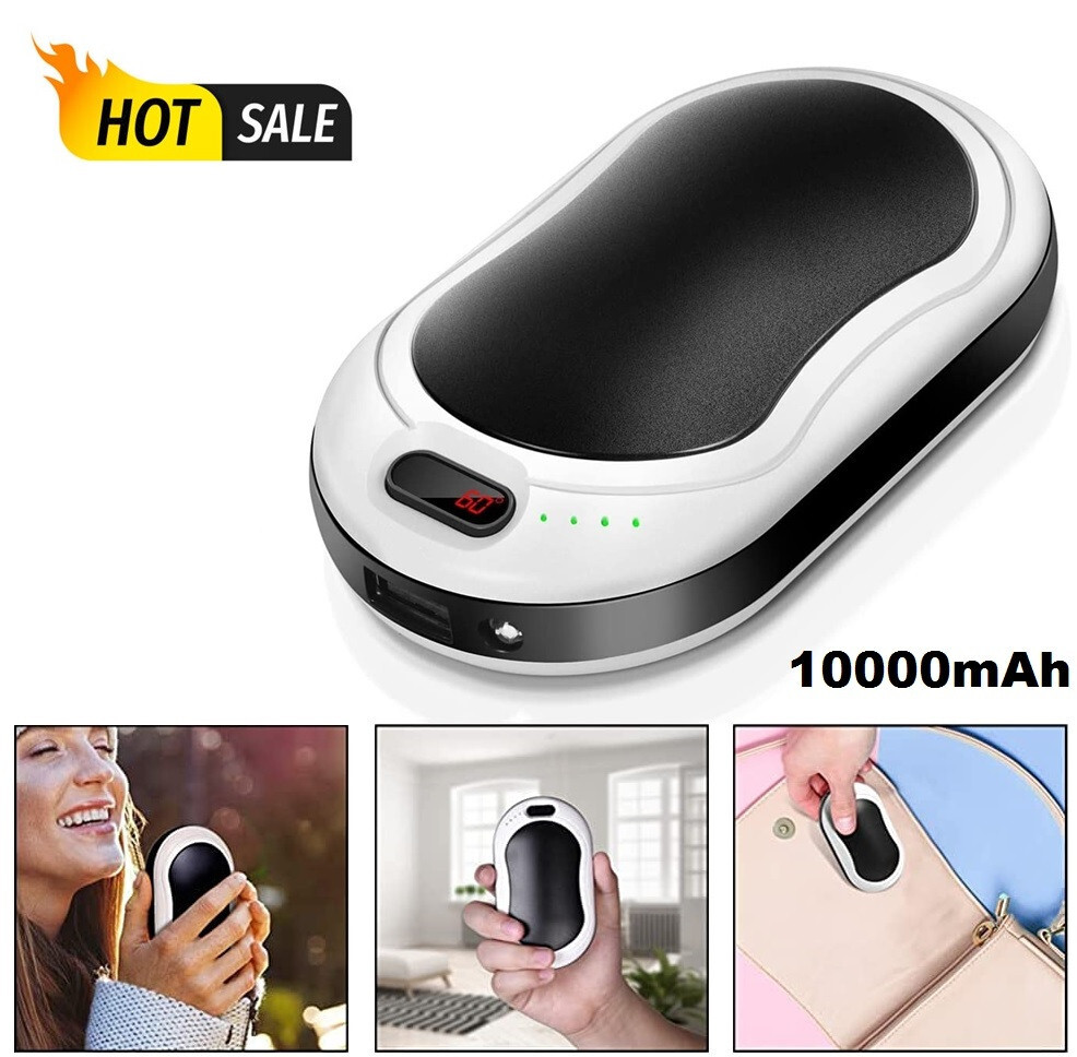 Portable Hand & Foot  Warmers 10000mAh Rechargeable 3 Levels Electric Pocket USB
