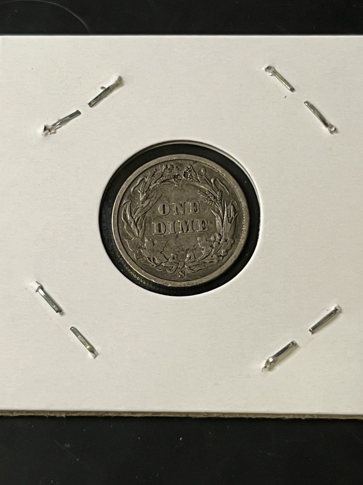 1896 s barber dime Vf + Details