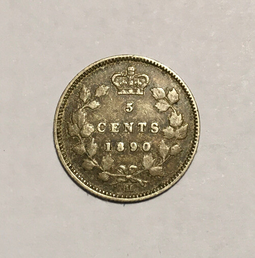 Canada 5c Silver 1890-H      XF