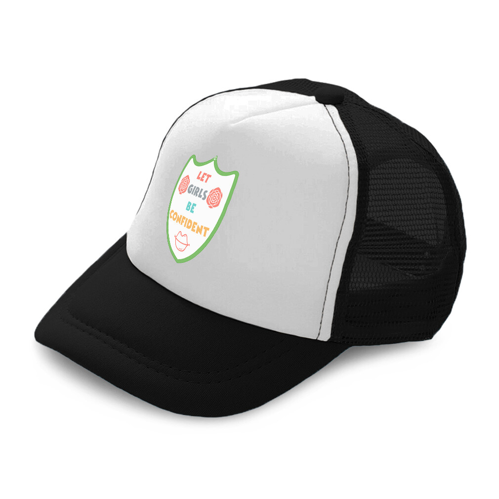 Kids Trucker Hat Let Girls Be Confident Lips Flowers Boys Caps & Girls Caps