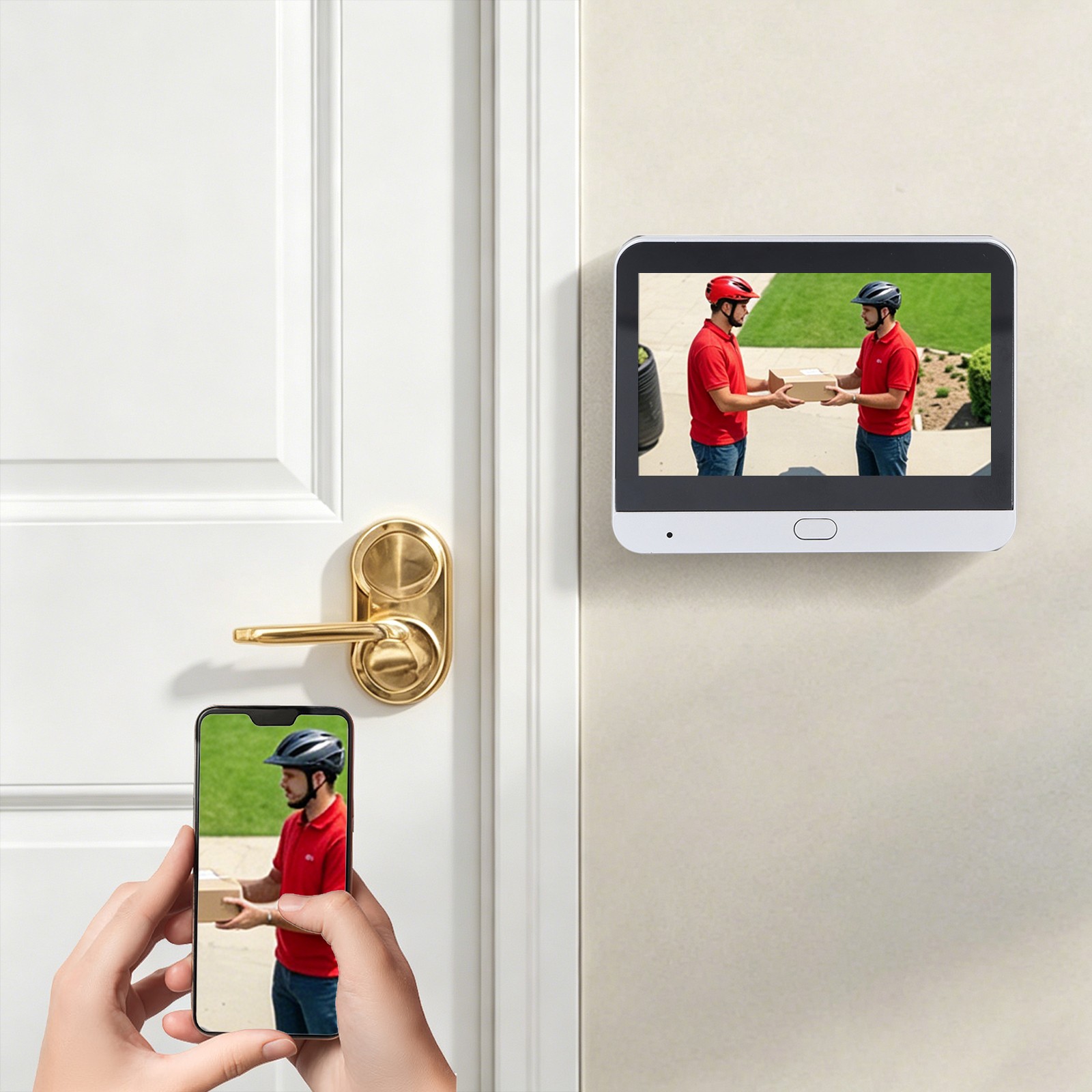 Smart Doorbell Chime Video Door Bell 1080P Camera Wireless 4.3“ Monitor 5000mAh