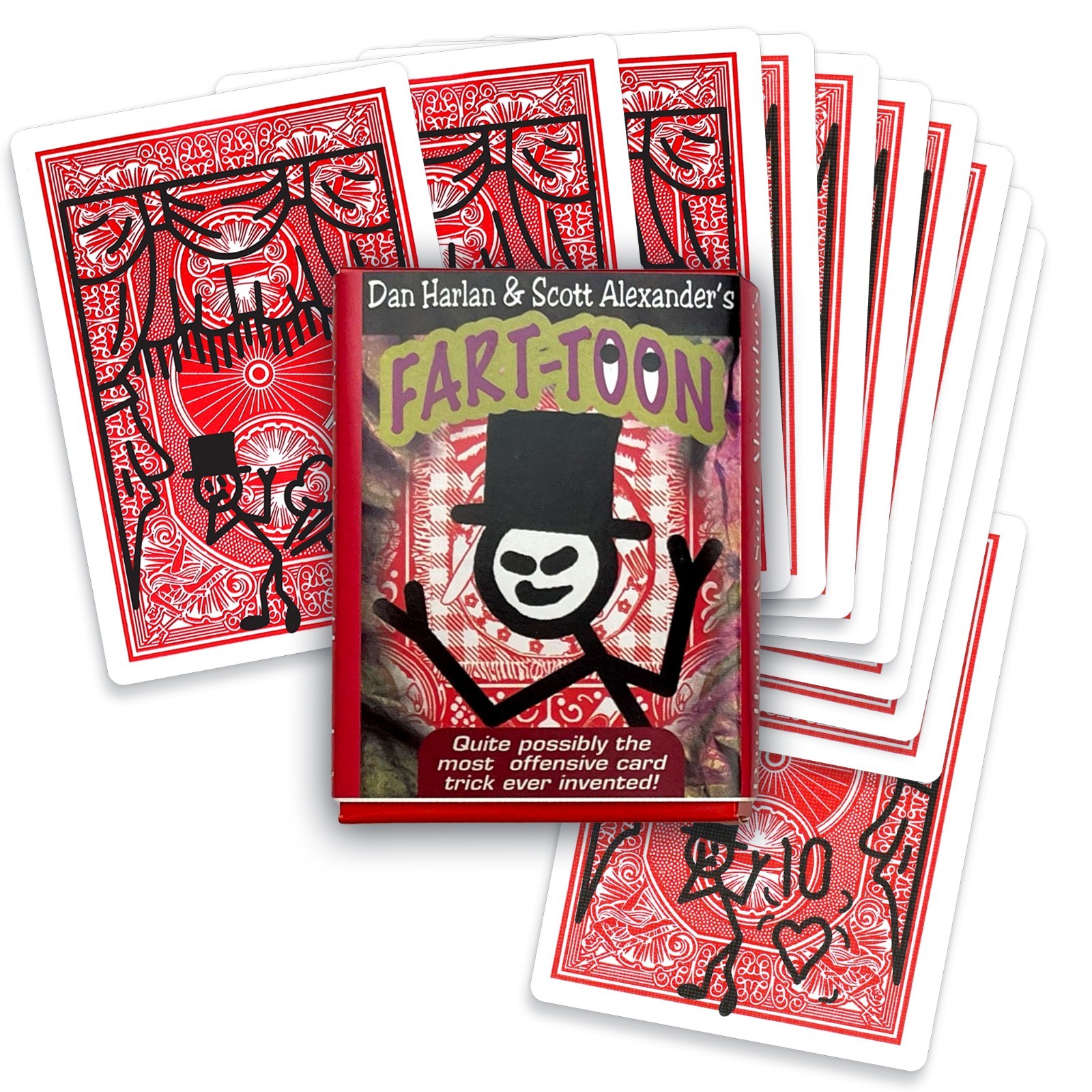 Fart-Toon Bicycle Deck by Dan Harlan, Funny Flipbook Magic Card Deck