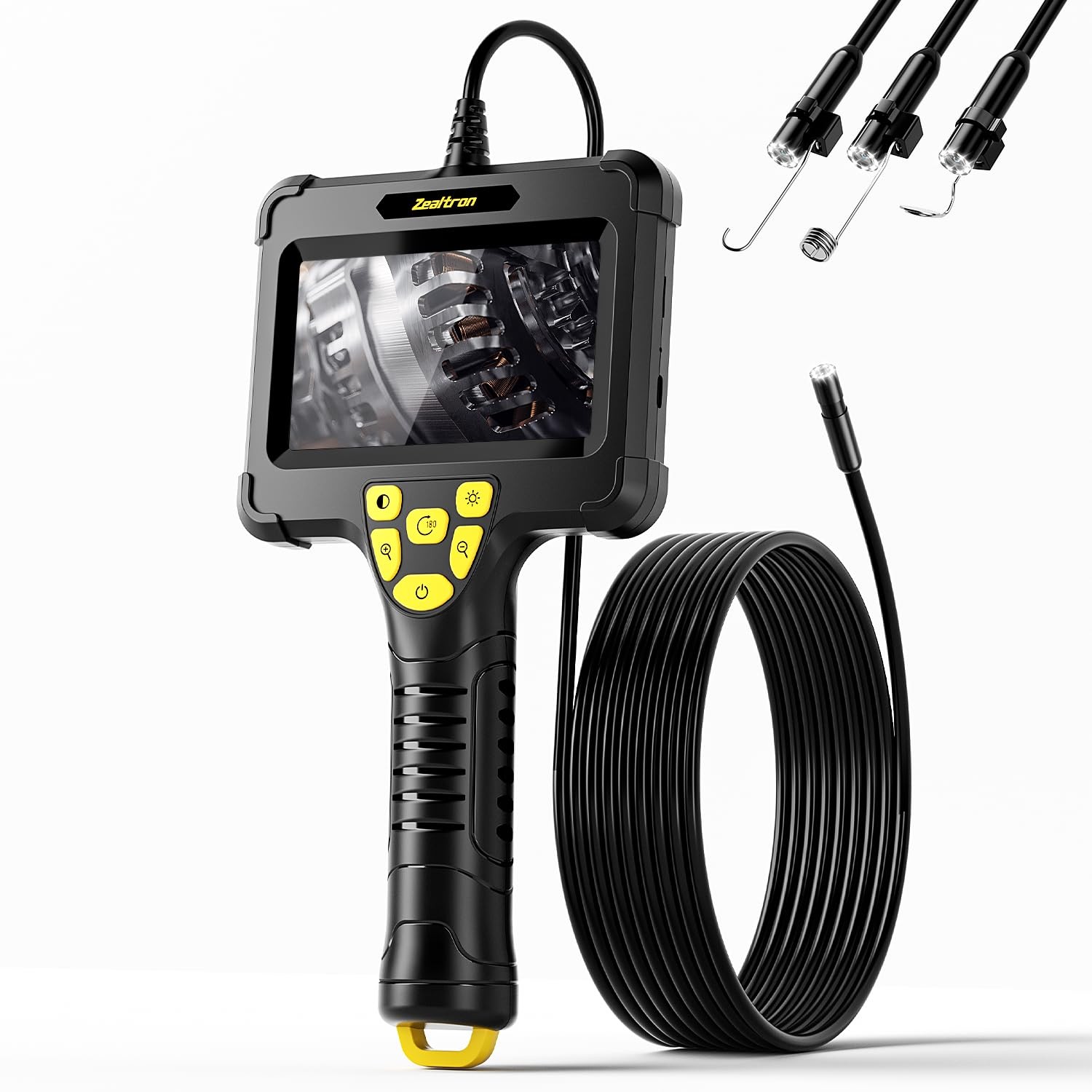 Handheld Endoscope Camera with Light – 16.5FT Semi-Rigid Cable 4.3'' IPS Scre...