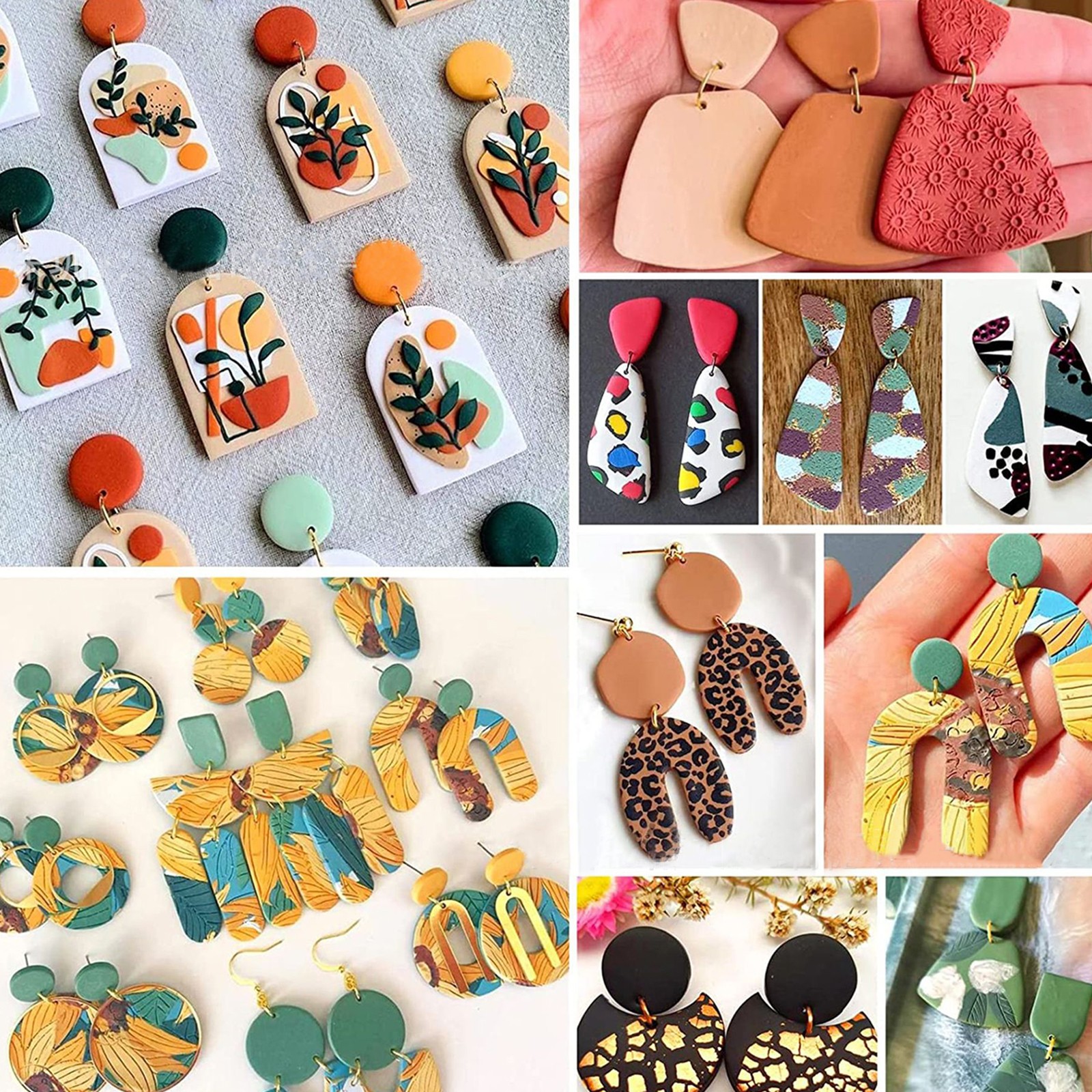 21Pcs Polymer Clay Cutter Pottery DIY Earrings U Pattern Cutting Dies Mold Tool