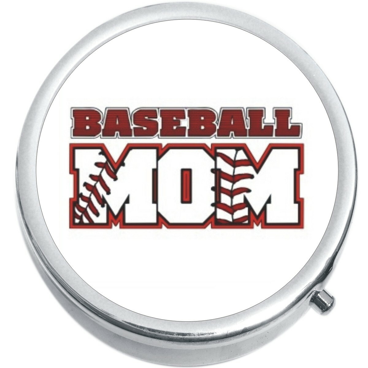Baseball Mom Medicine Vitamin Compact Pill Box