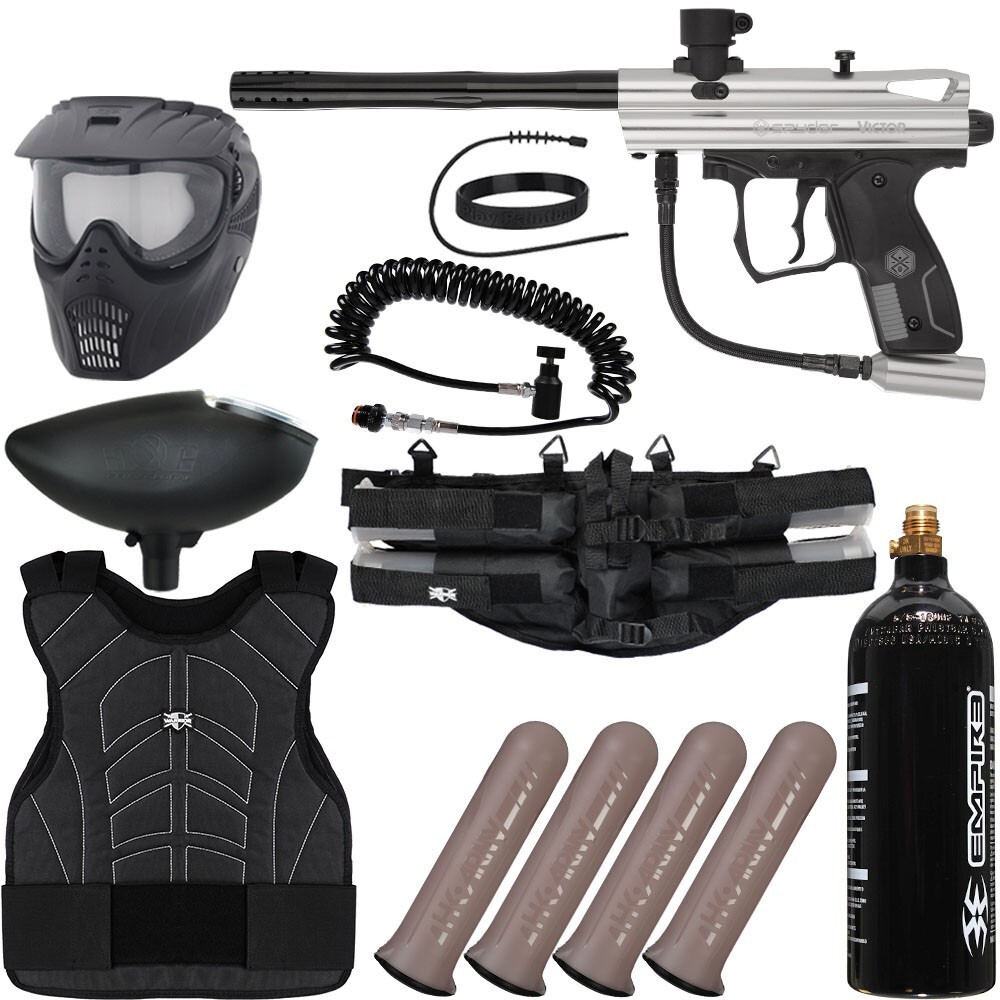 Kingman Spyder Victor Light Gunner Paintball Gun Package Kit - (Gloss Clear)