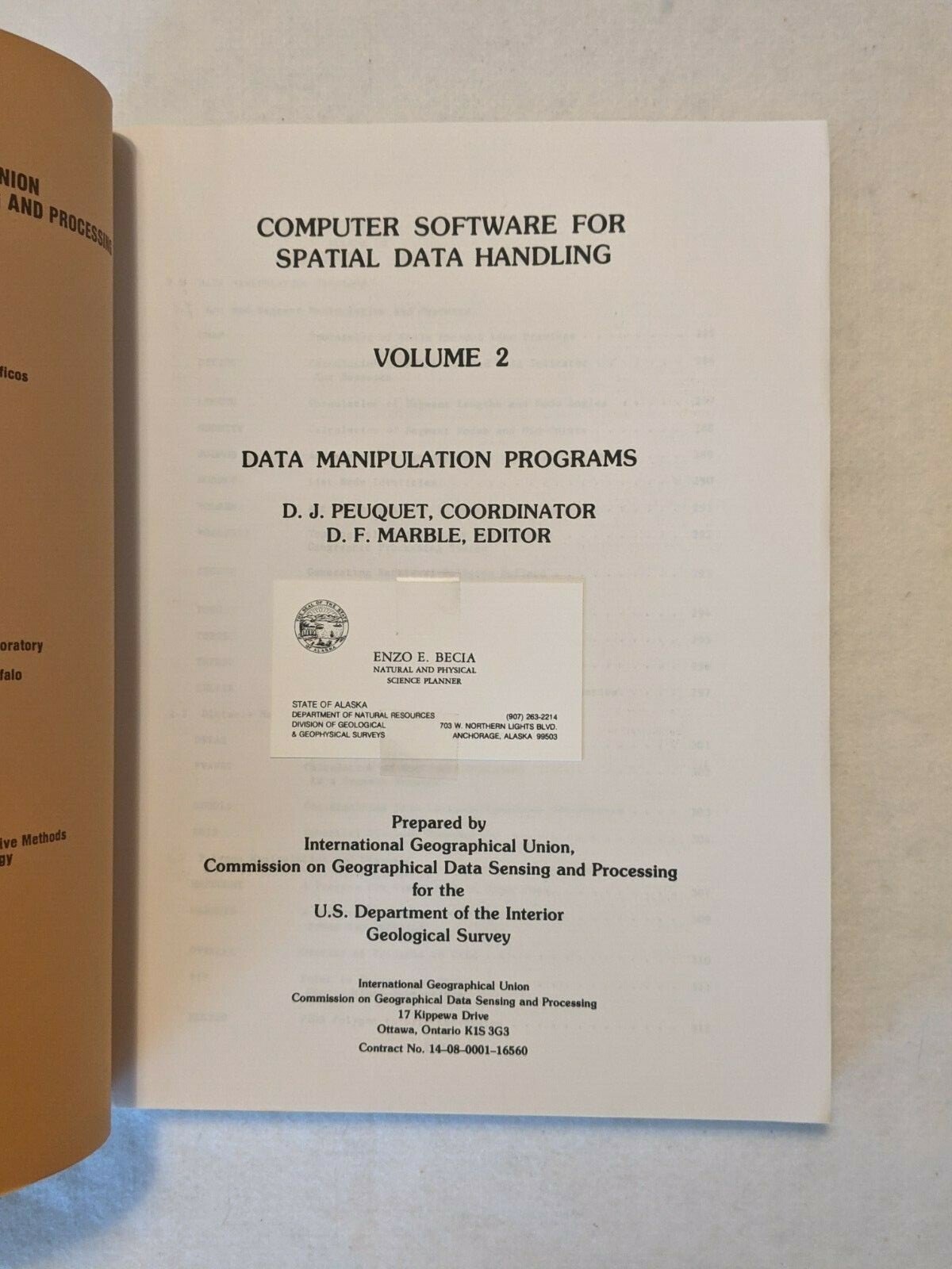 Computer Software For Spatial Data Handling 3 Volume Set Vtg 1980 ed. Marble