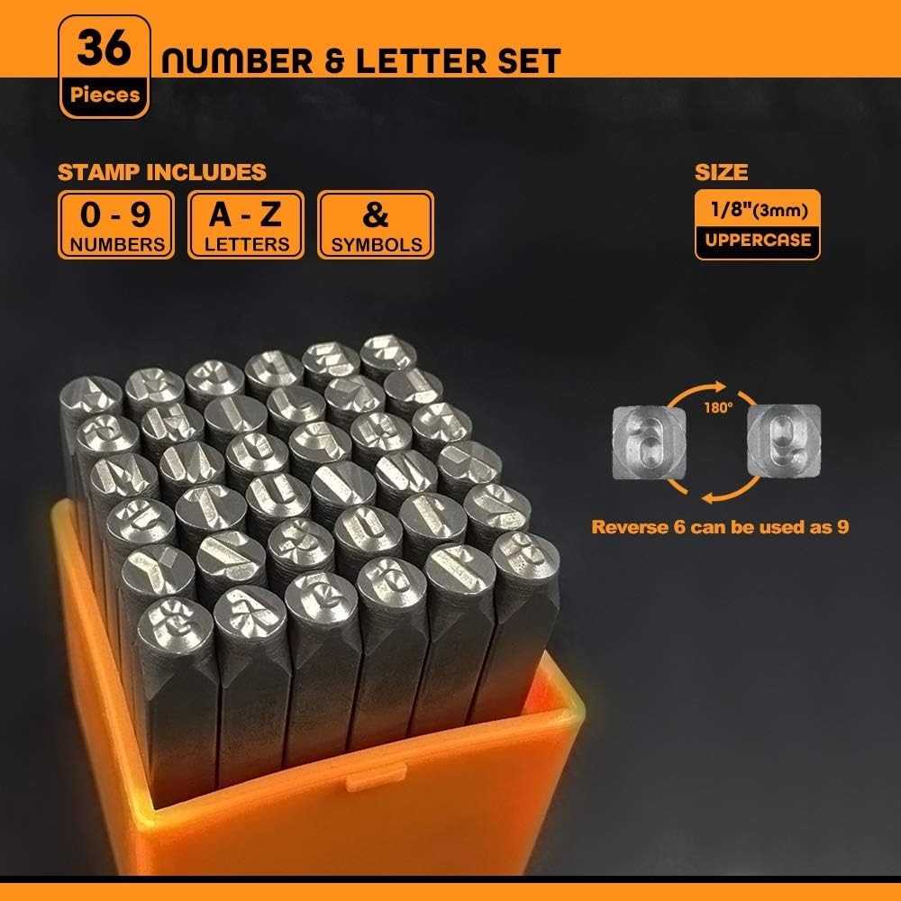 Professional Stamping Tool Set, 36Pcs with Clear Strokes and Easy Storage Case