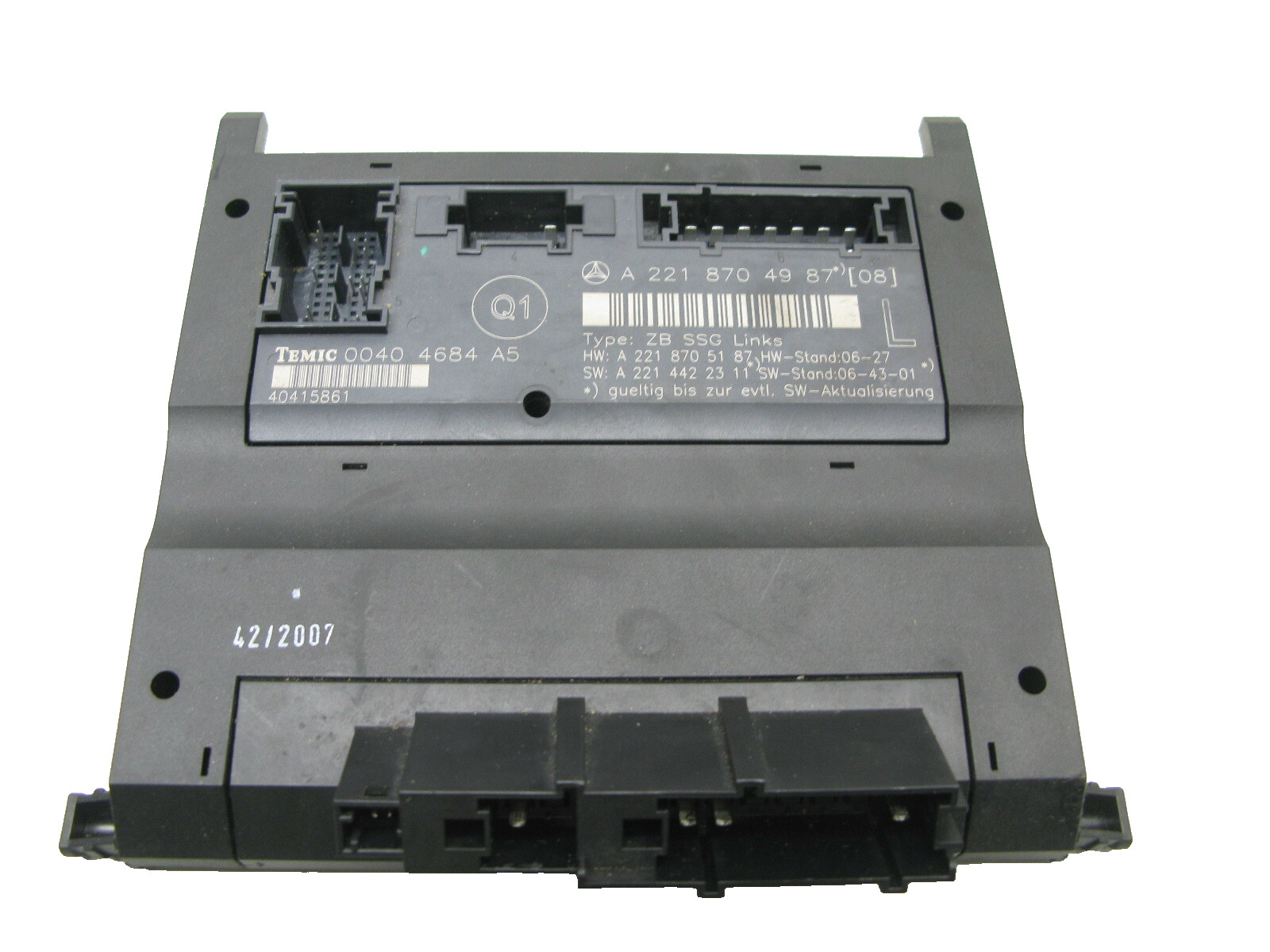 A2218704987 07-13 MERCEDES W221 S550 FRONT LEFT DRIVER SEAT CONTROL MODULE 919B