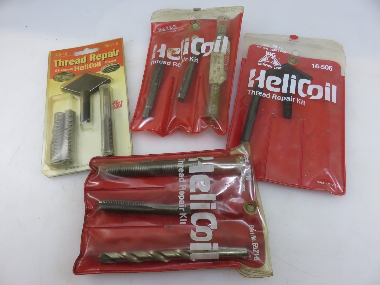HeliCoil 5521-6 Thread Repair Kit Taps Inserts Lot Set Size 3/8-16 Made In USA