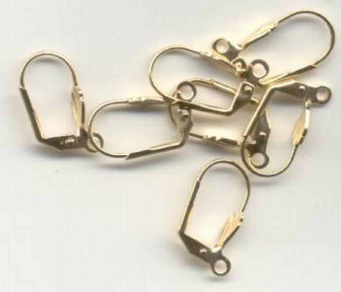 5 PAIR GOLD PLATED SHELL EURO WIRE LEVER BACK EARRINGS WITH LOOP
