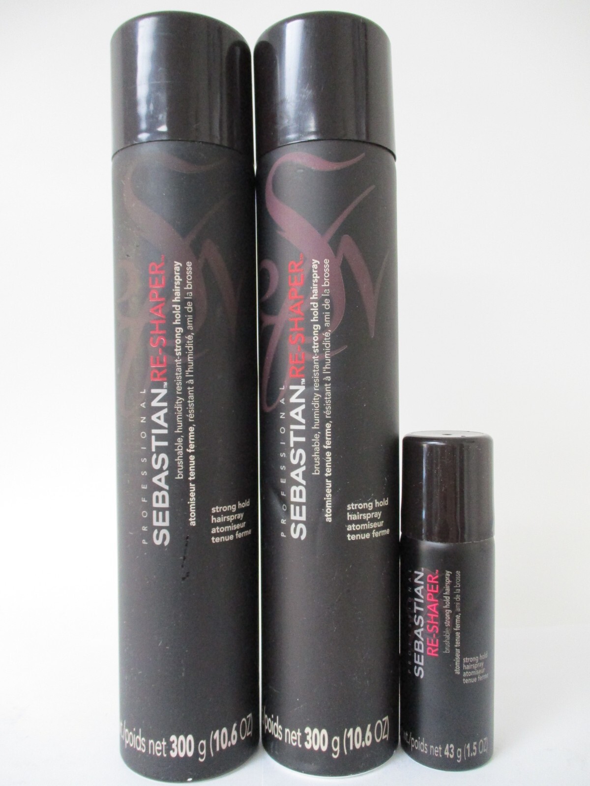 SEBASTIAN RE-SHAPER STRONG HOLD HAIRSPRAY 10.6 oz & 1.5 oz (dented) 3 CANS