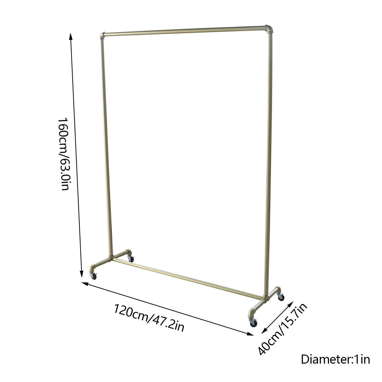 Heavy Duty Commercial Garment Rack Metal Rolling Clothing Shelf Retail Store New