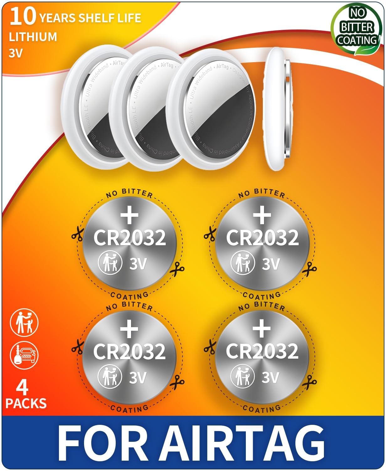 Replacement Batteries for Apple AirTag - Perfectly Fits AirTag - No Bitter Co...