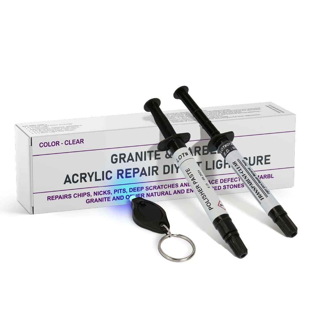 Granite, Marble, Quartz & Acrylic Repair Kit Clear/Transparent