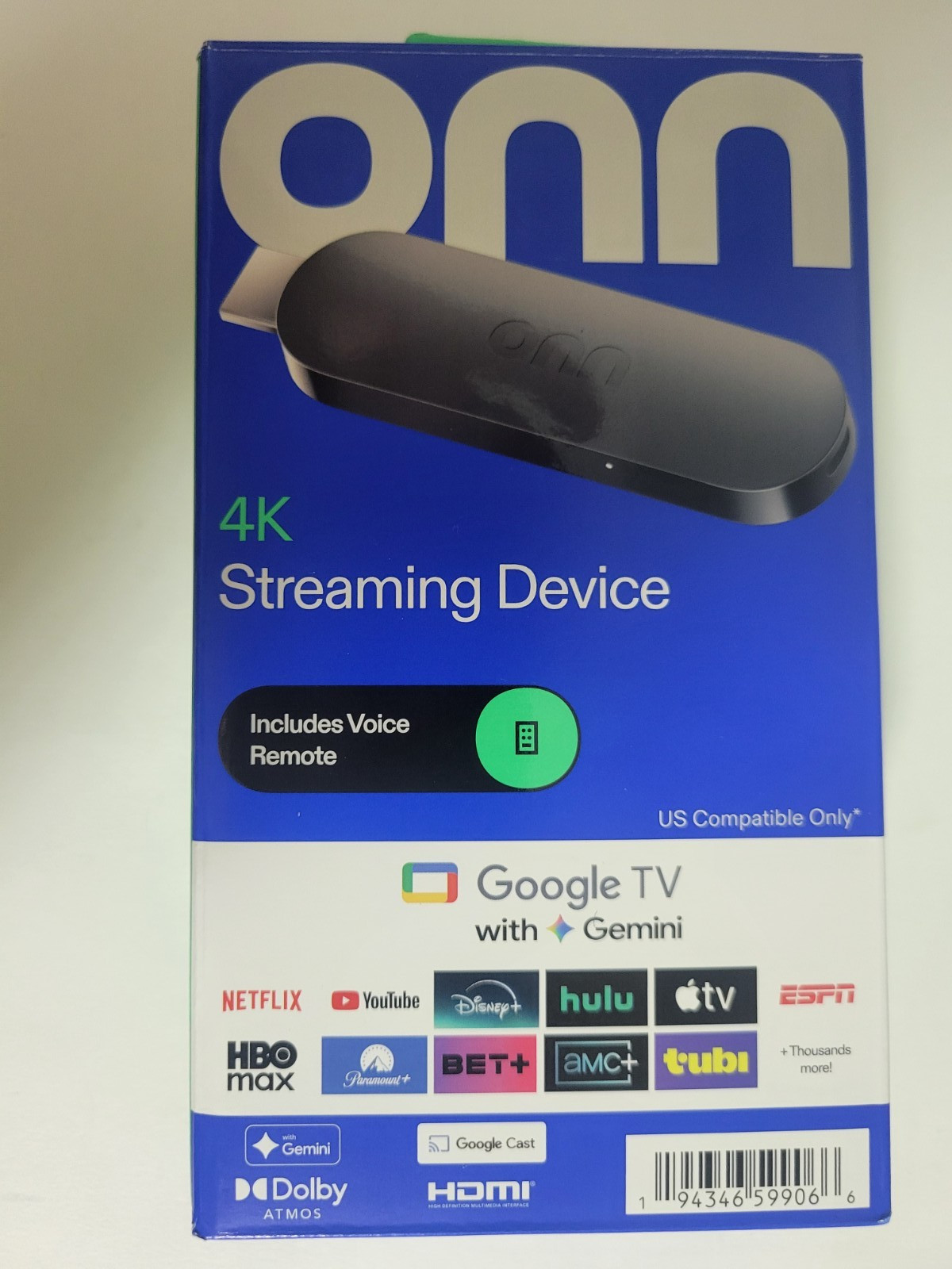 NEW 2026 onn 4K Streaming Device Google TV Gemini 2GB RAM - FAST SHIP sealed