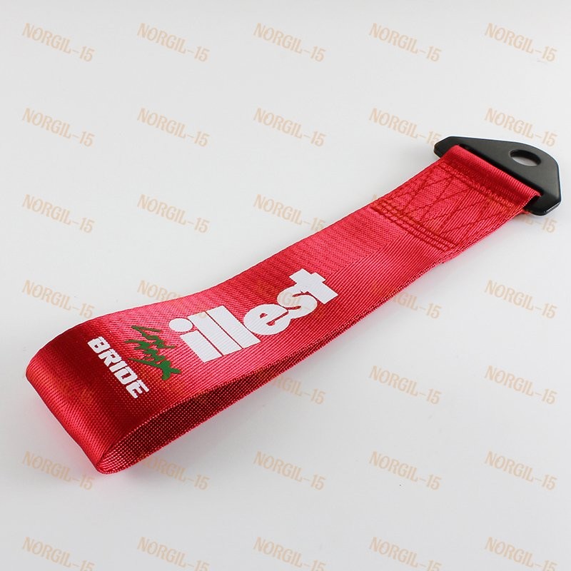 Red Car Tow Towing Strap For JDM Bride ILLEST Racing Drift Rally Belt Hook x1