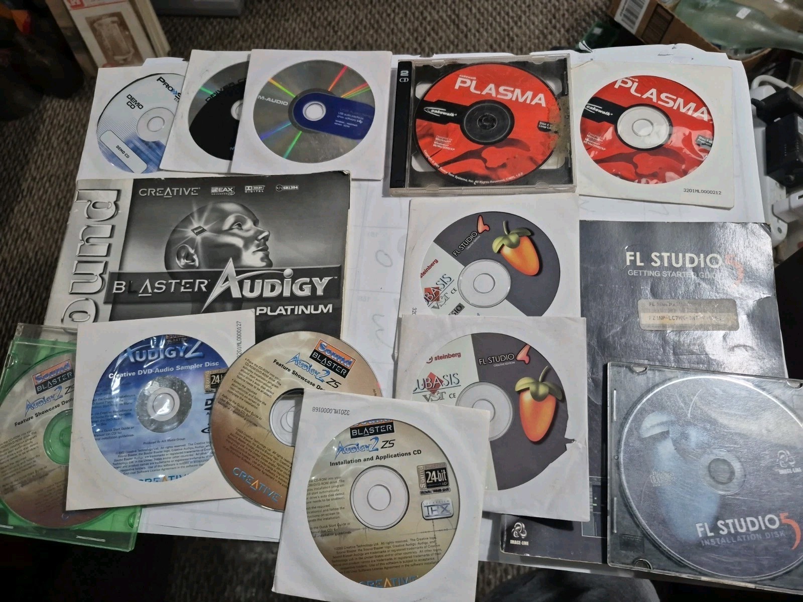 Vtg Creative Sound Blaster Audigy Plasma Cakewalk FL Studio Music DJ Disc Lot