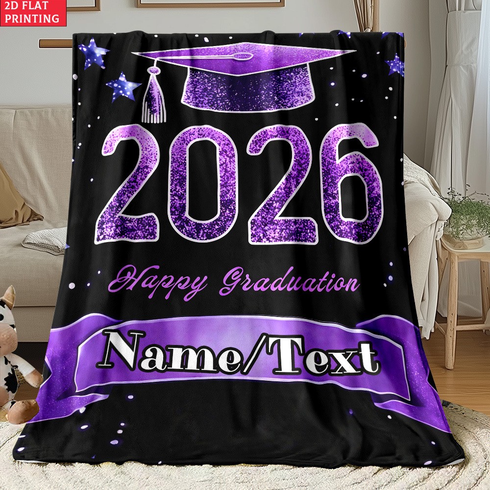 1pc Custom-Designed Graduation Blanket for 2026 Outdoor Bedding Accessory US ♪