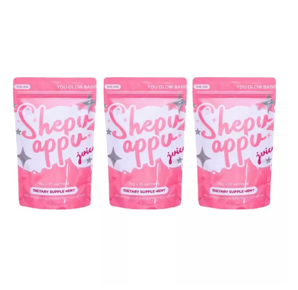 3 Pack You Glow Babe SHAPE UP SHEPU APPU Juice Powder Mix, 10 Sachets x 15g Each