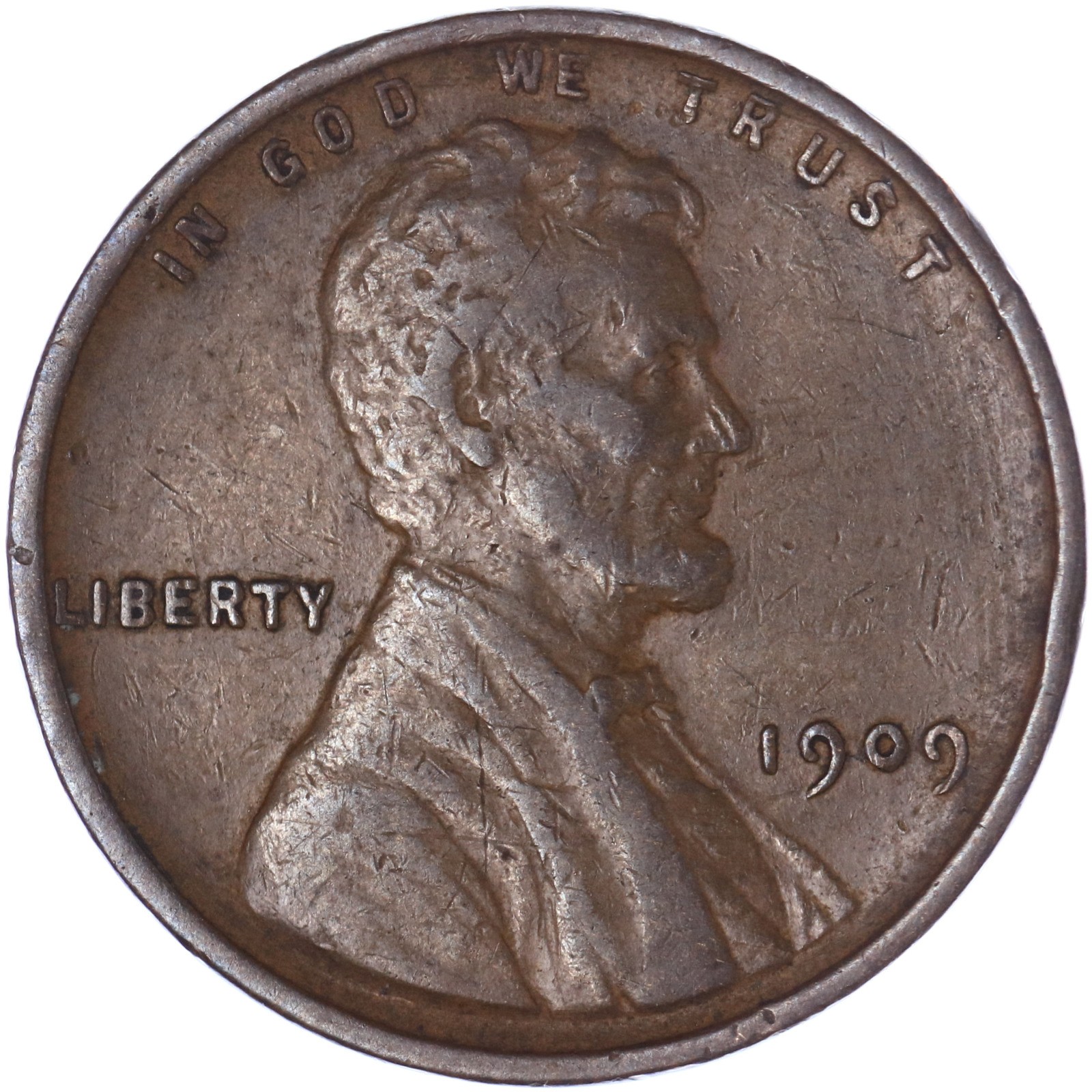 1909 (P) VDB Lincoln Wheat Cent Very Fine Penny VF