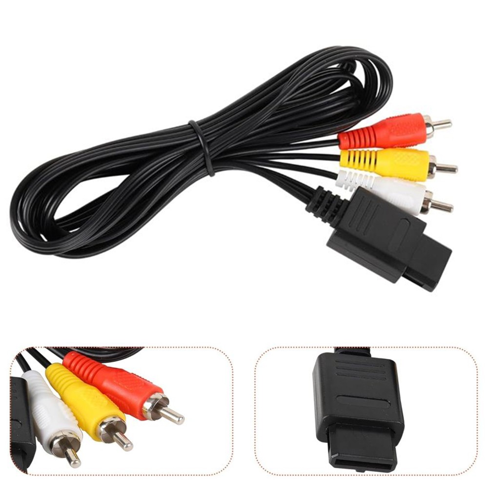 6FT RCA AV Audio Video Cable Compatible with SNES N64 GameCube TV Cord Lead