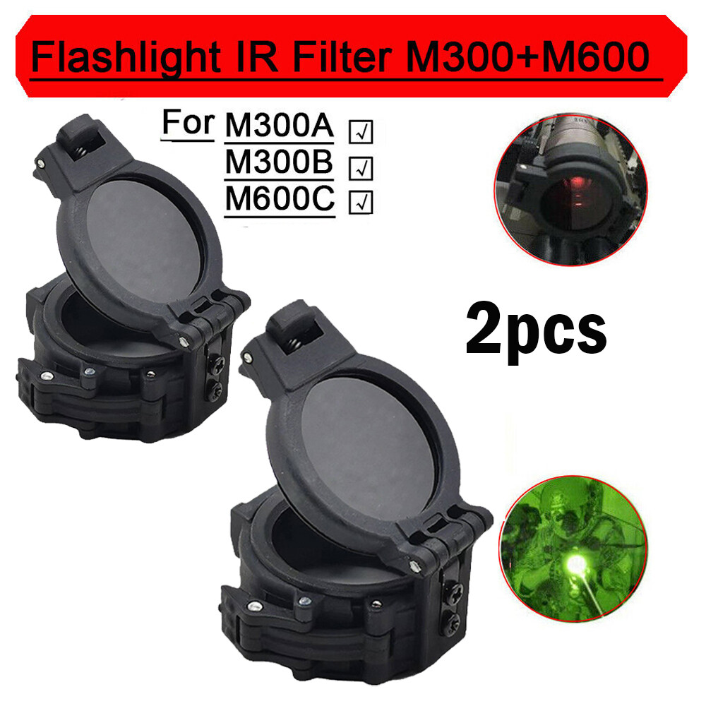 2 x Flashlight IR Filter Torch Head IR Cover for Tactical M300 M600 Scout Light