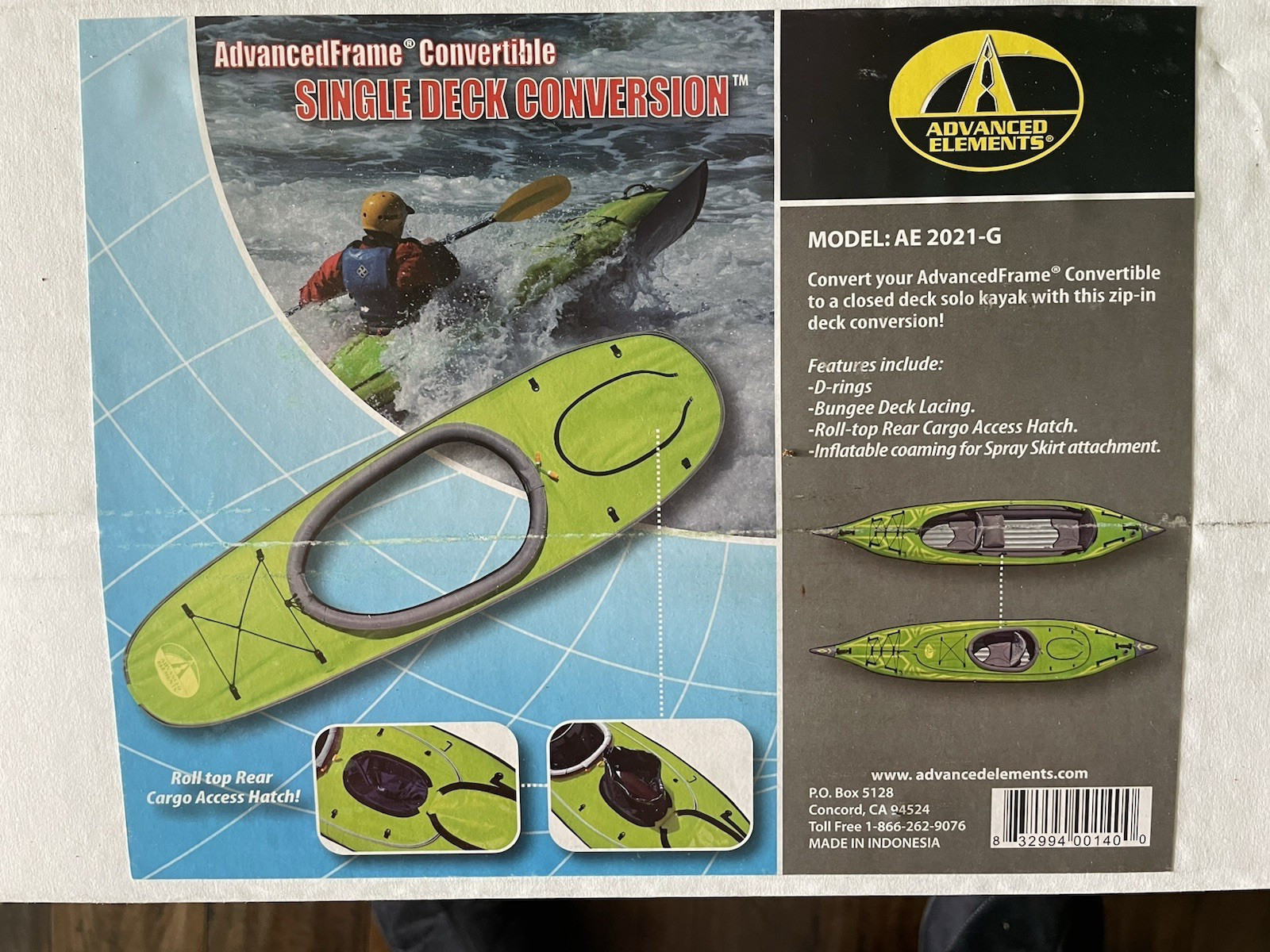 ADVANCED ELEMENTS Advanceframe Convertible Single Deck Conversion AE2021-G GREEN