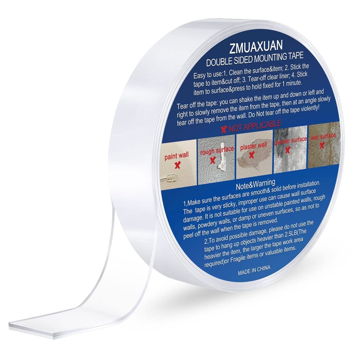 Double Sided Heavy Duty Nano Tape for Wall Carpet Picture Hanging