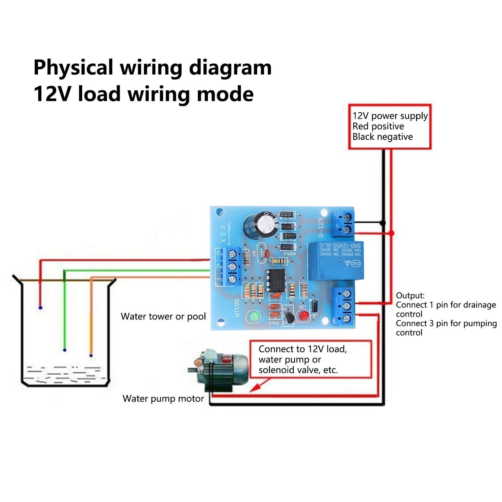 12V Water Level Controller Module Automatic Liquid Level Switch Circuit Board