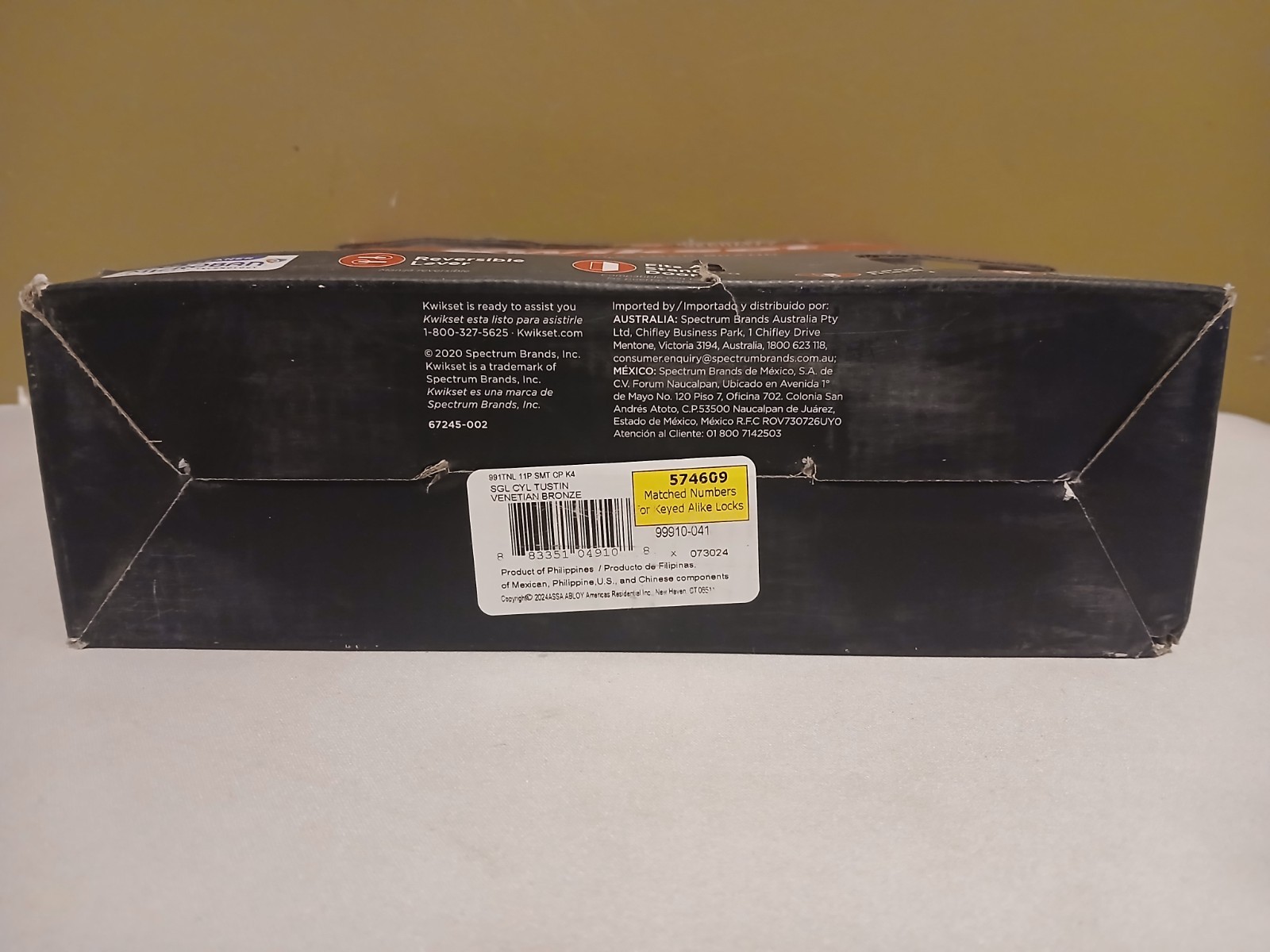 Kwikset Tustin Keyed Entry Lever Door Handle/ Deadbolt Venetian Bronze 99910-041