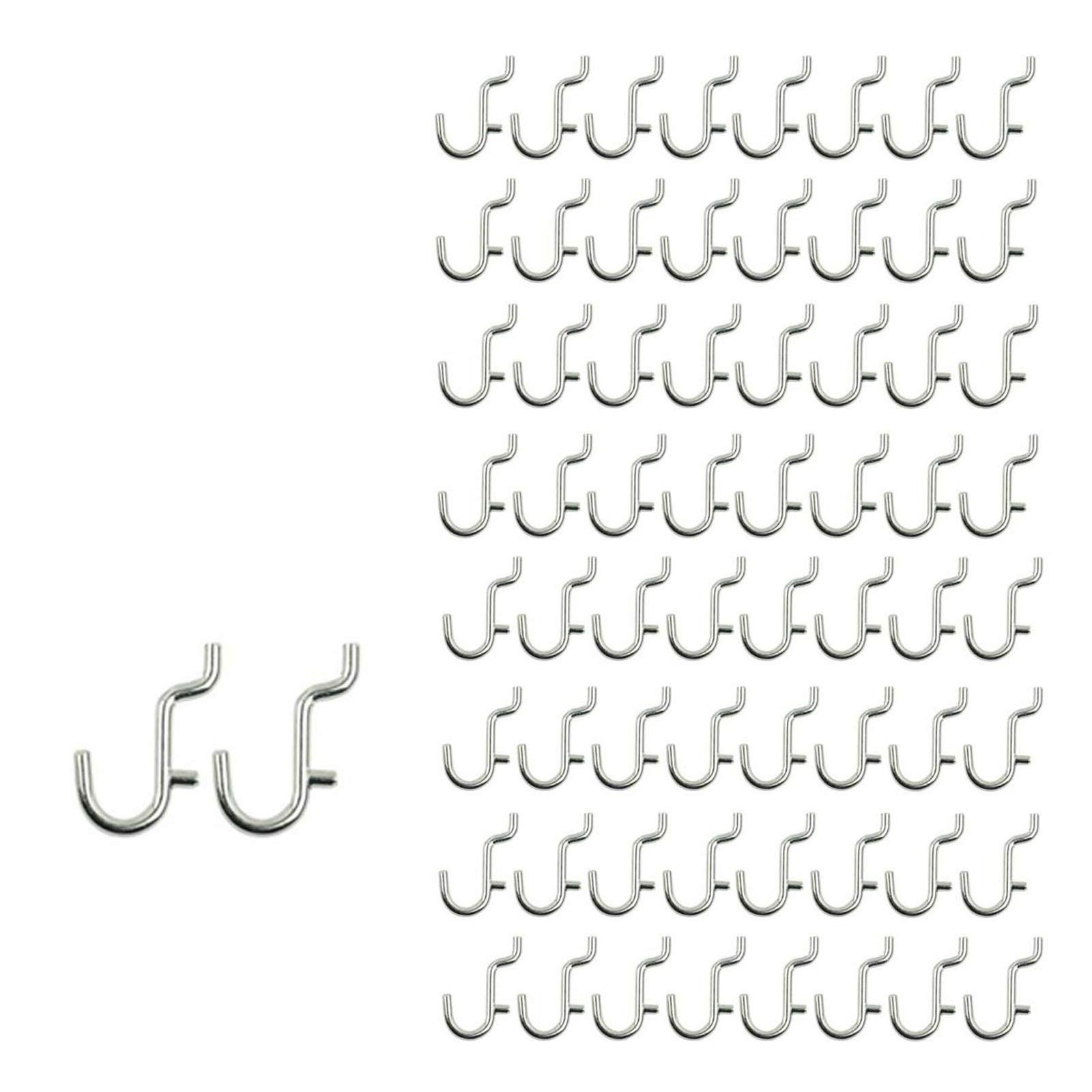 Metal Pegboard J Hook Accessories Wall Display Assortment Hooks 100PC