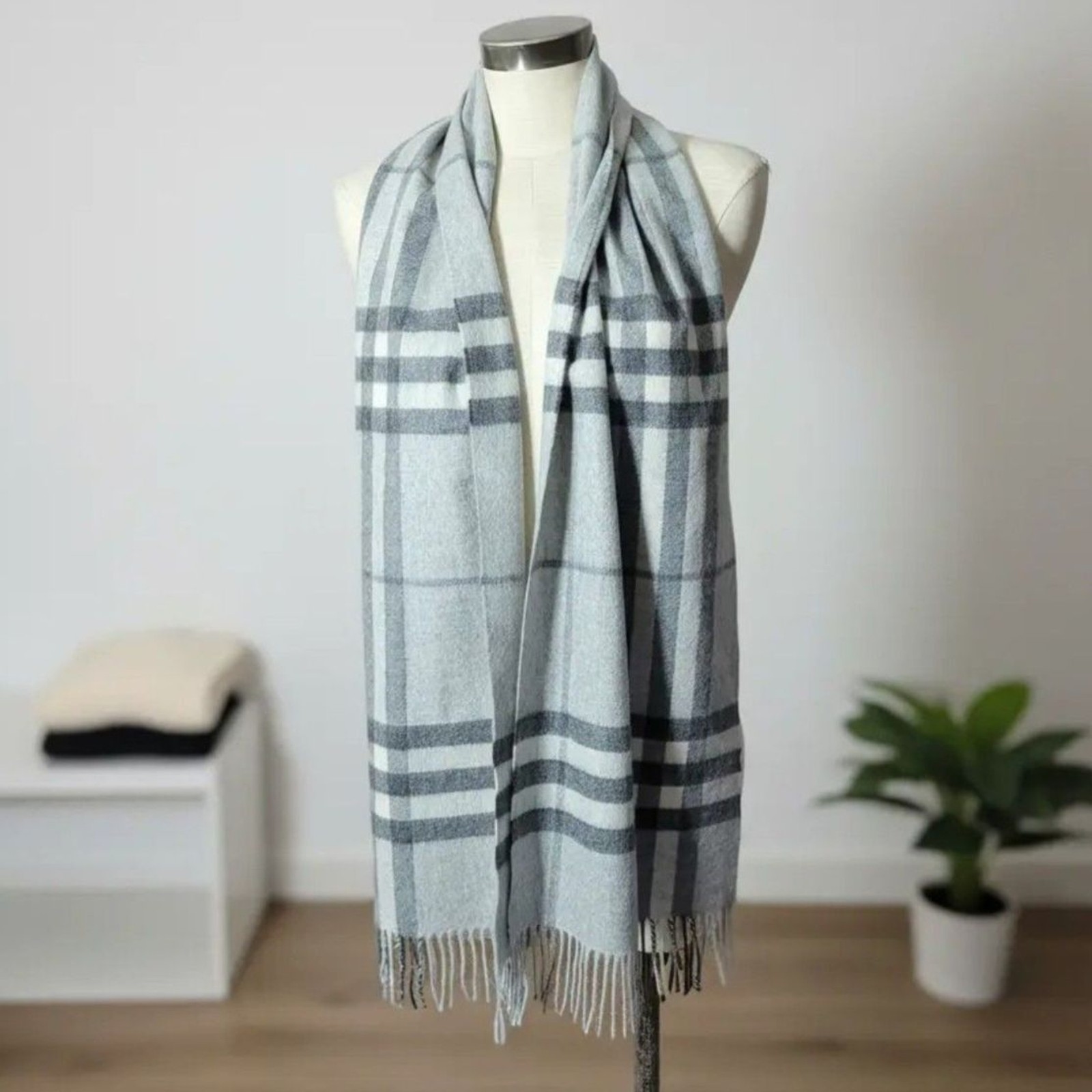 Burberry Giant Check Cashmere Scarf