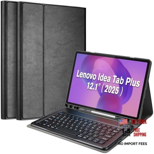 Tablet Case with Keyboard Compatible with 2025 Lenovo Idea Tab Plus 12.1
