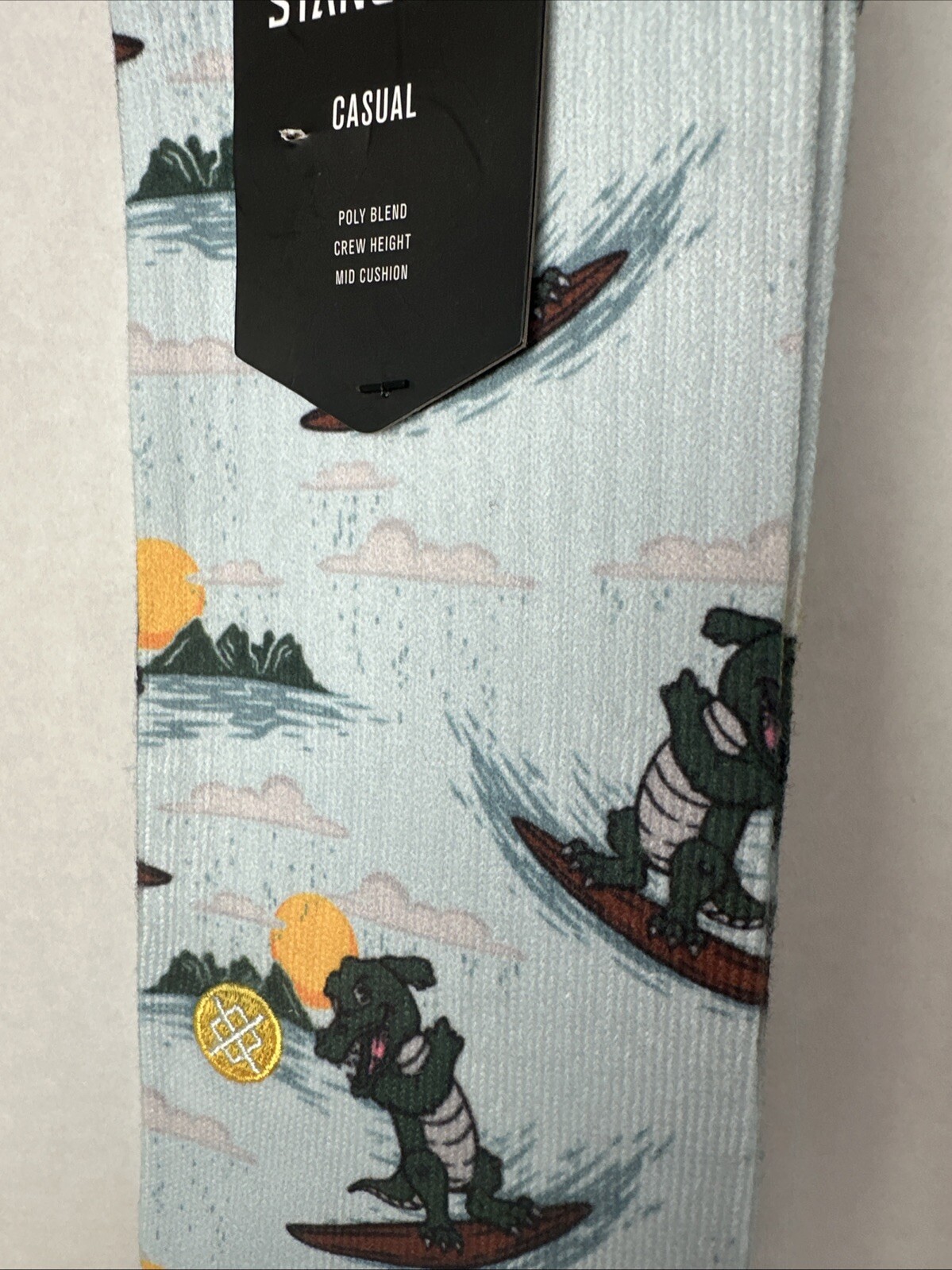 STANCE LATOR GATOR LIGHTBLUE POLY BLEND CREW Surfing Gator Sz L (9-13 M)