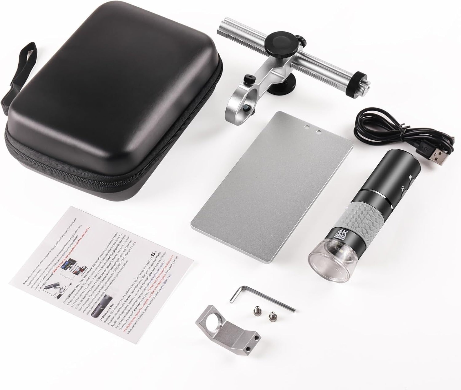 4K Digital Microscope 1000X WiFi USB Camera Metal Stand iPhone Android Windows